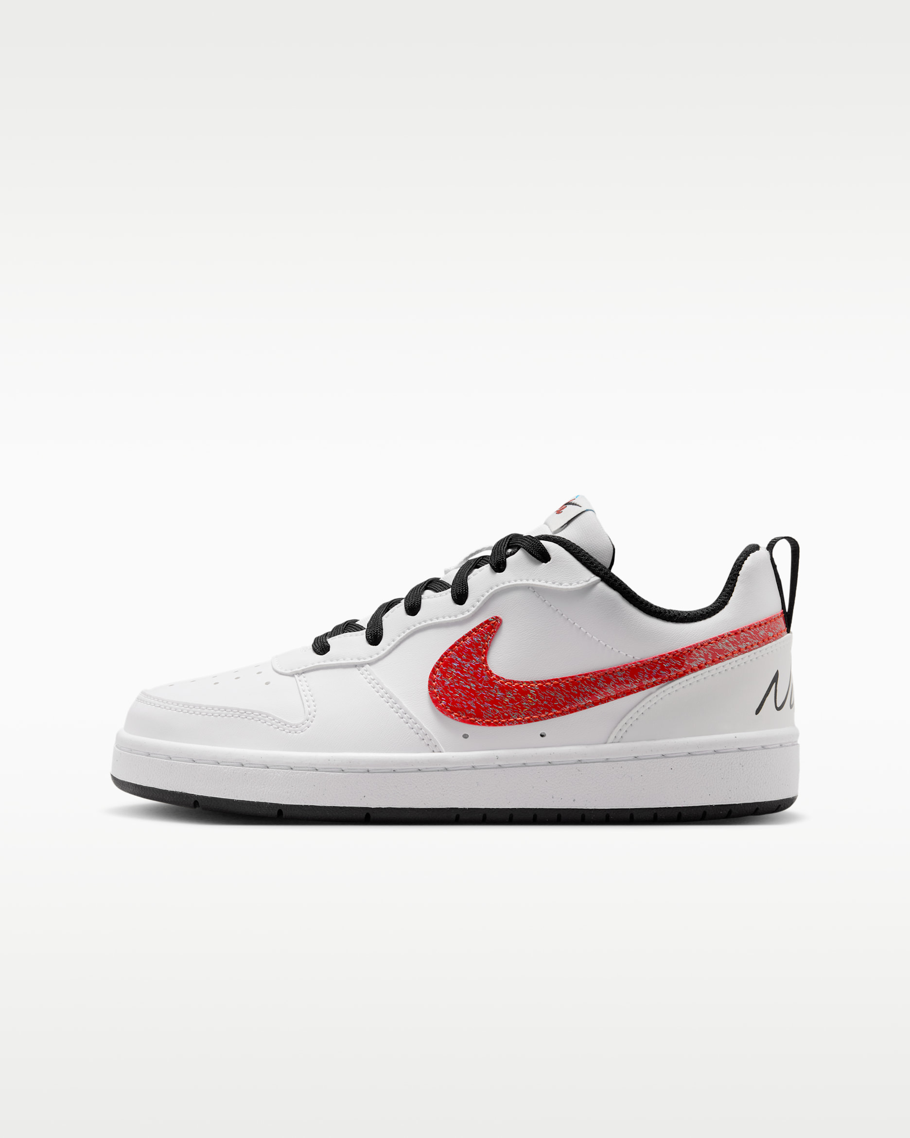 NikeCourt Borough Low — White/Picante Red/Barely Volt/Current Blue