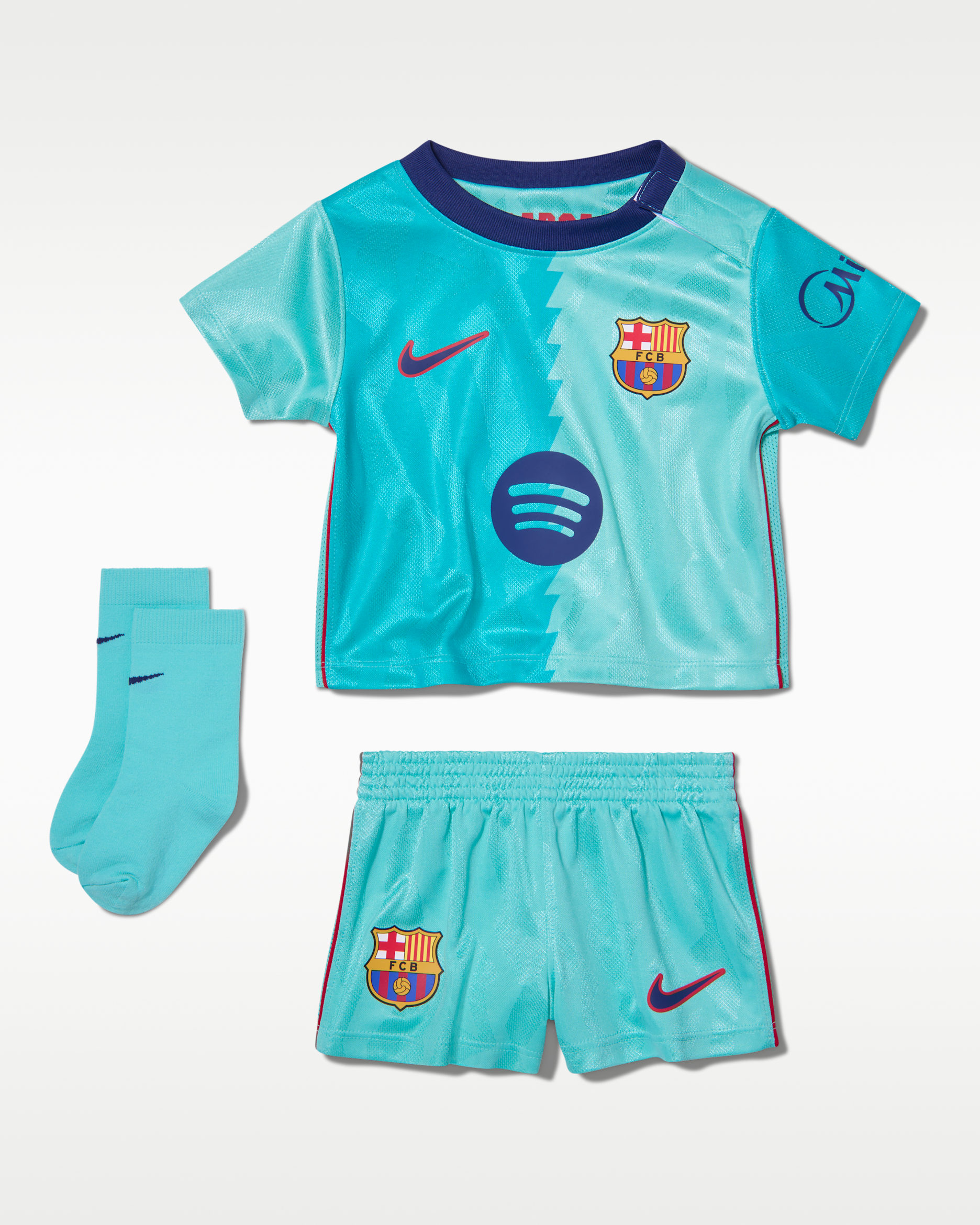 F.C. Barcelona 2026/27 Stadium Third — Green Frost/Green Frost/Gym Red/Loyal Blue