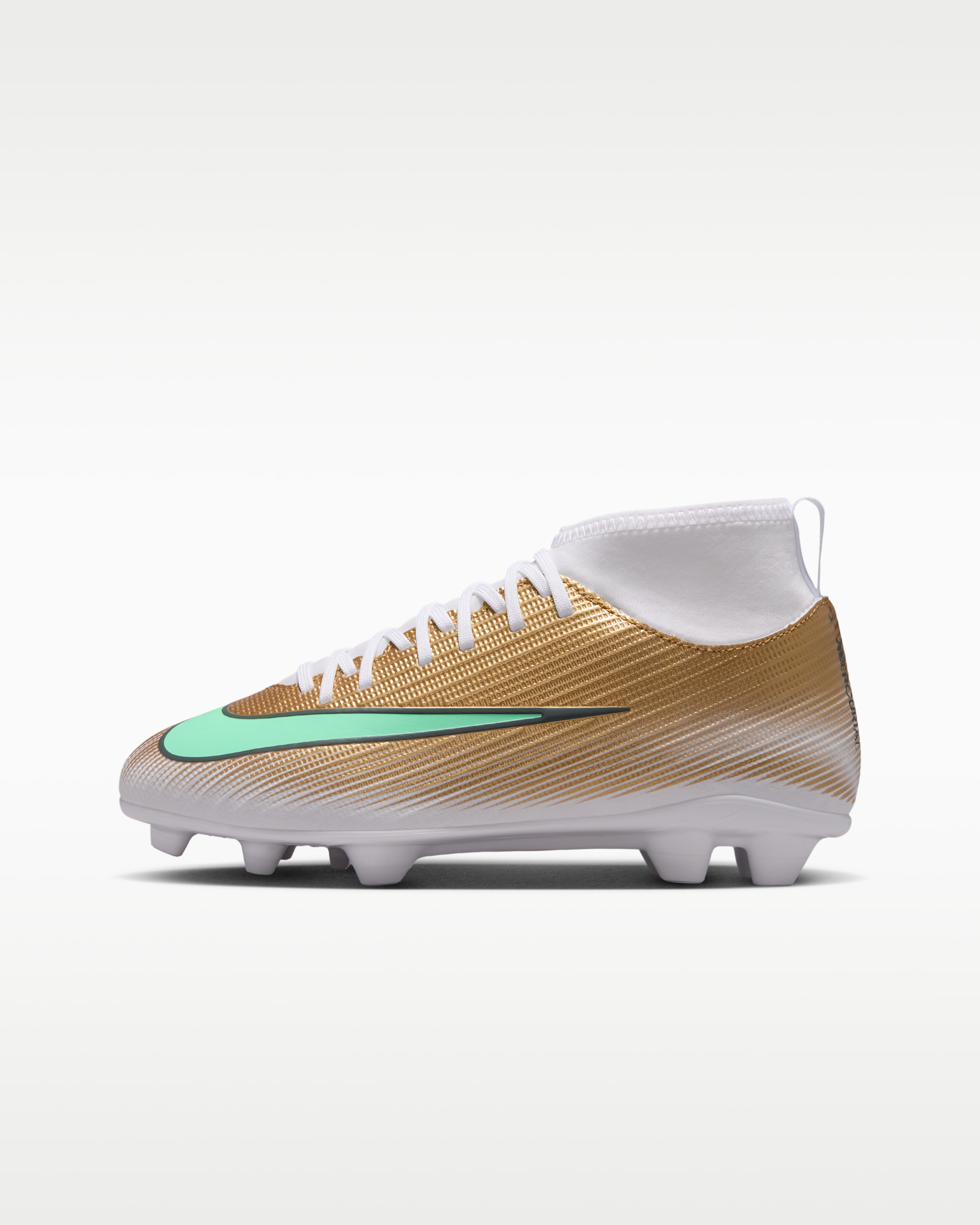 Nike Jr Mercurial Superfly 11 Club 'Kylian Mbappé' — Metallic Gold/Green Glow