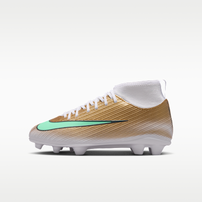Nike Jr Mercurial Superfly 11 Club 'Kylian Mbappé' — Metallic Gold/Green Glow