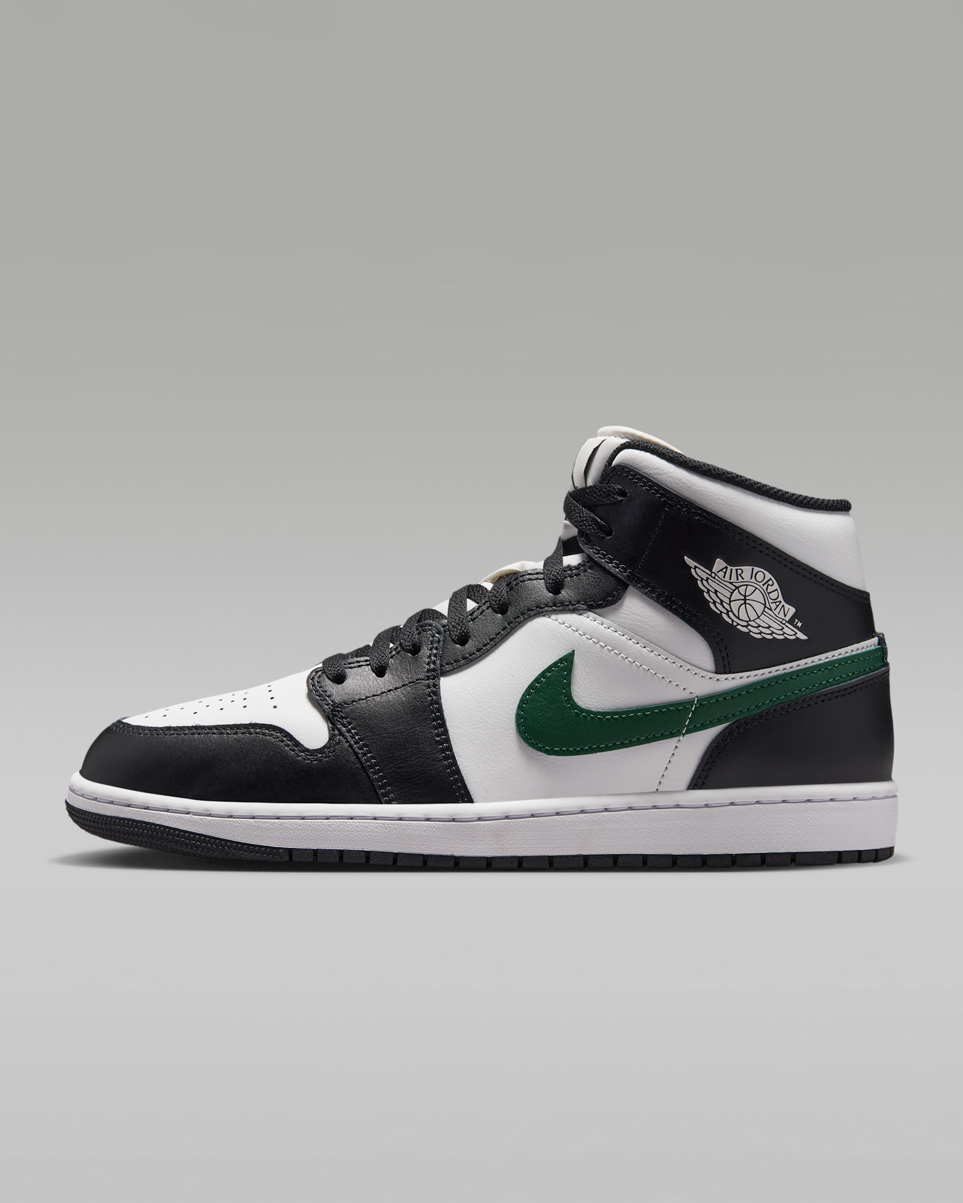 Air Jordan 1 Mid — Black/Gorge Green/Summit White