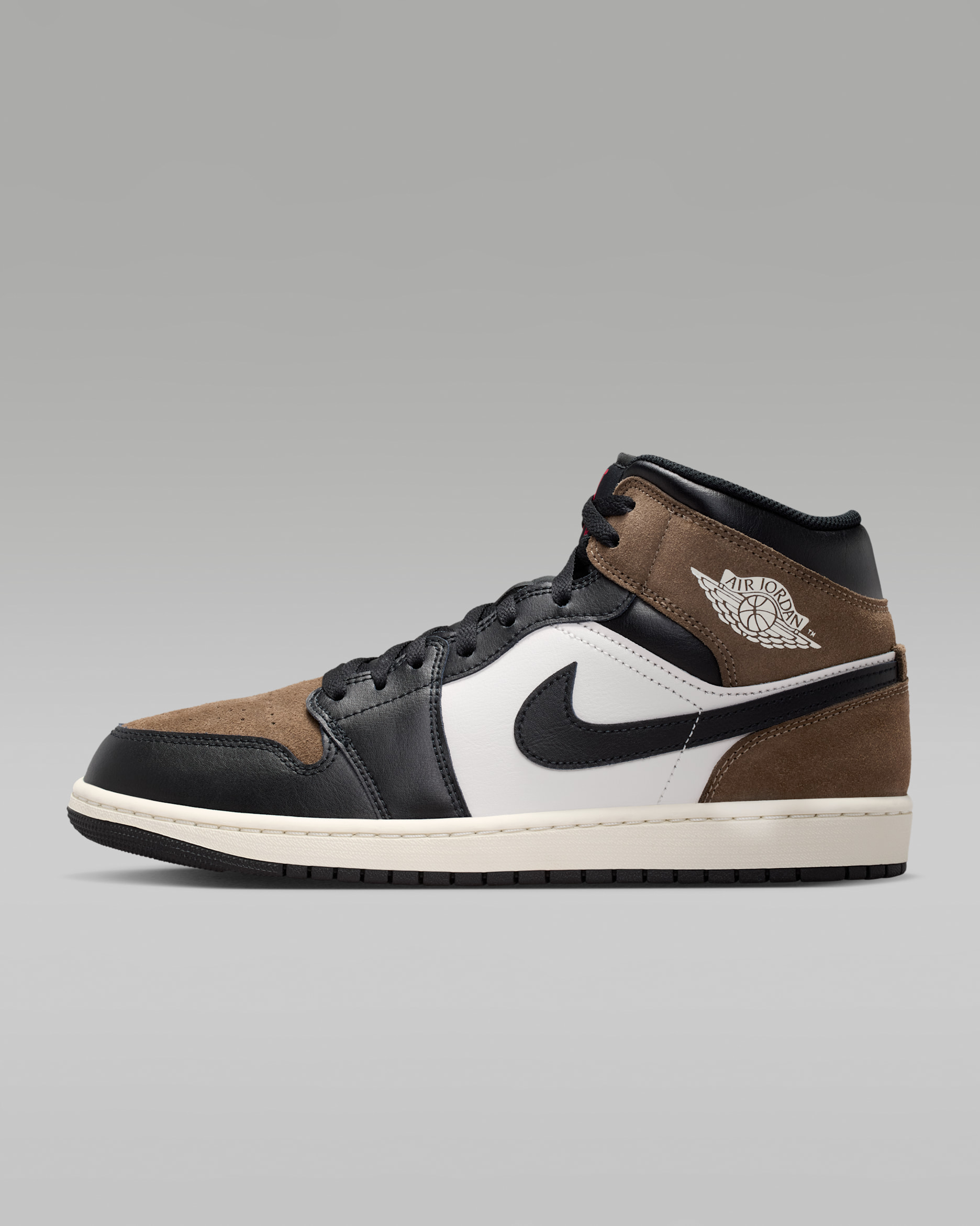 Air Jordan 1 Mid — Black/Palomino/University Red/Phantom