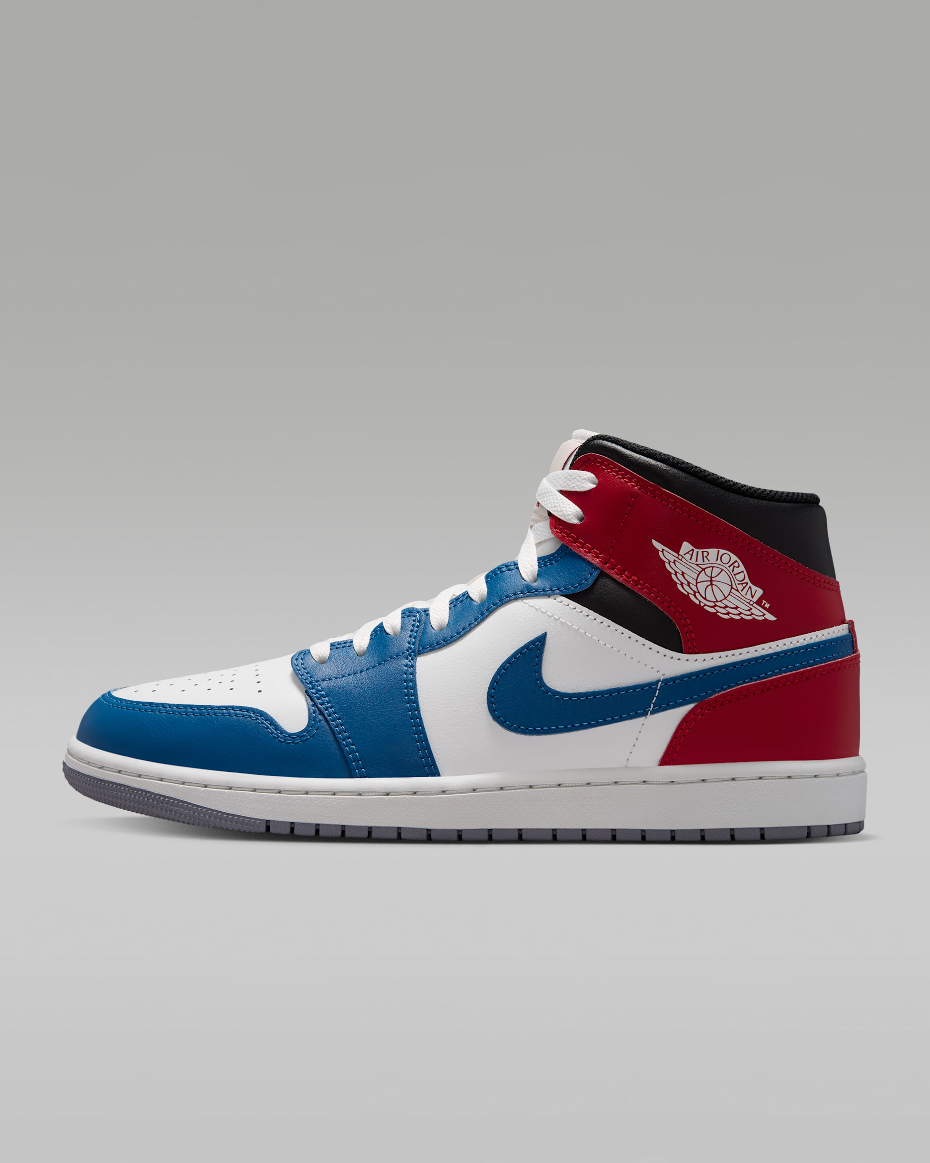 Air Jordan 1 Mid — True Blue/Varsity Red/Black/Summit White