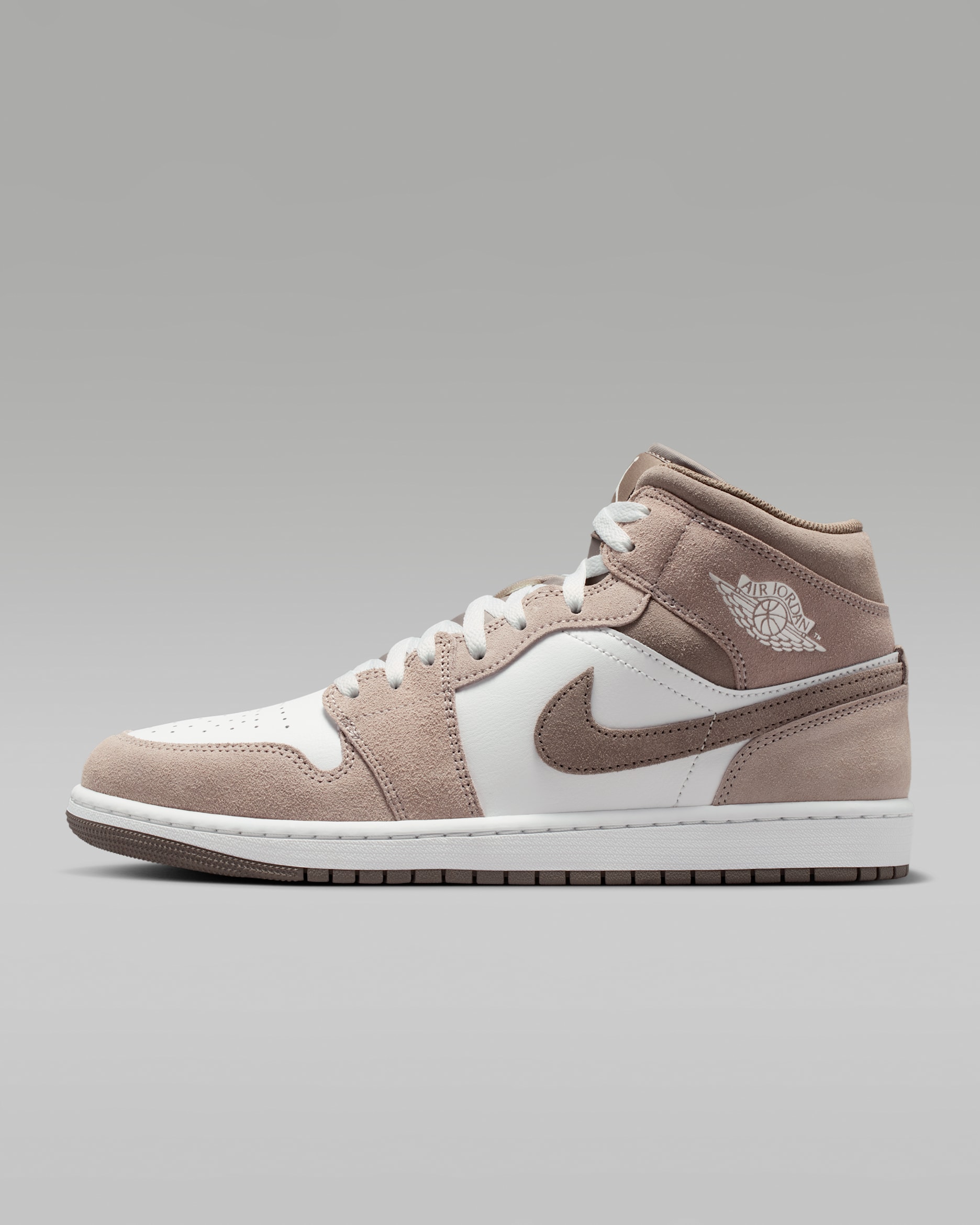 Air Jordan 1 Mid — Enigma Stone/Summit White/Olive Grey