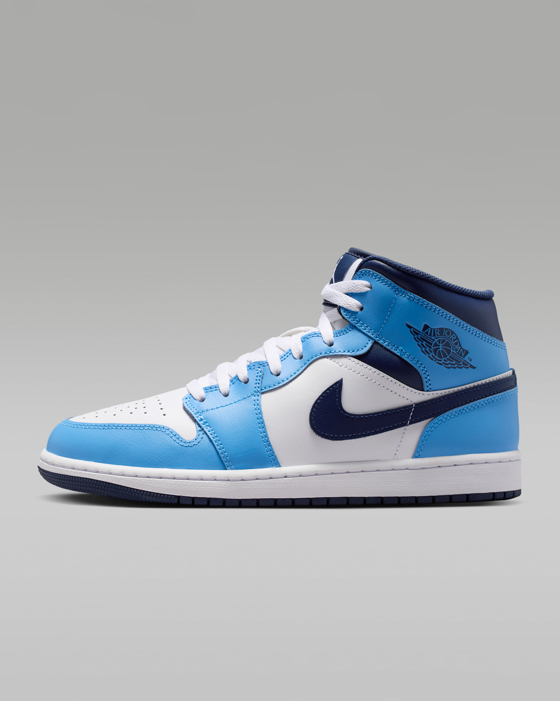 Air Jordan 1 Mid — University Blue/White/Sail/Midnight Navy