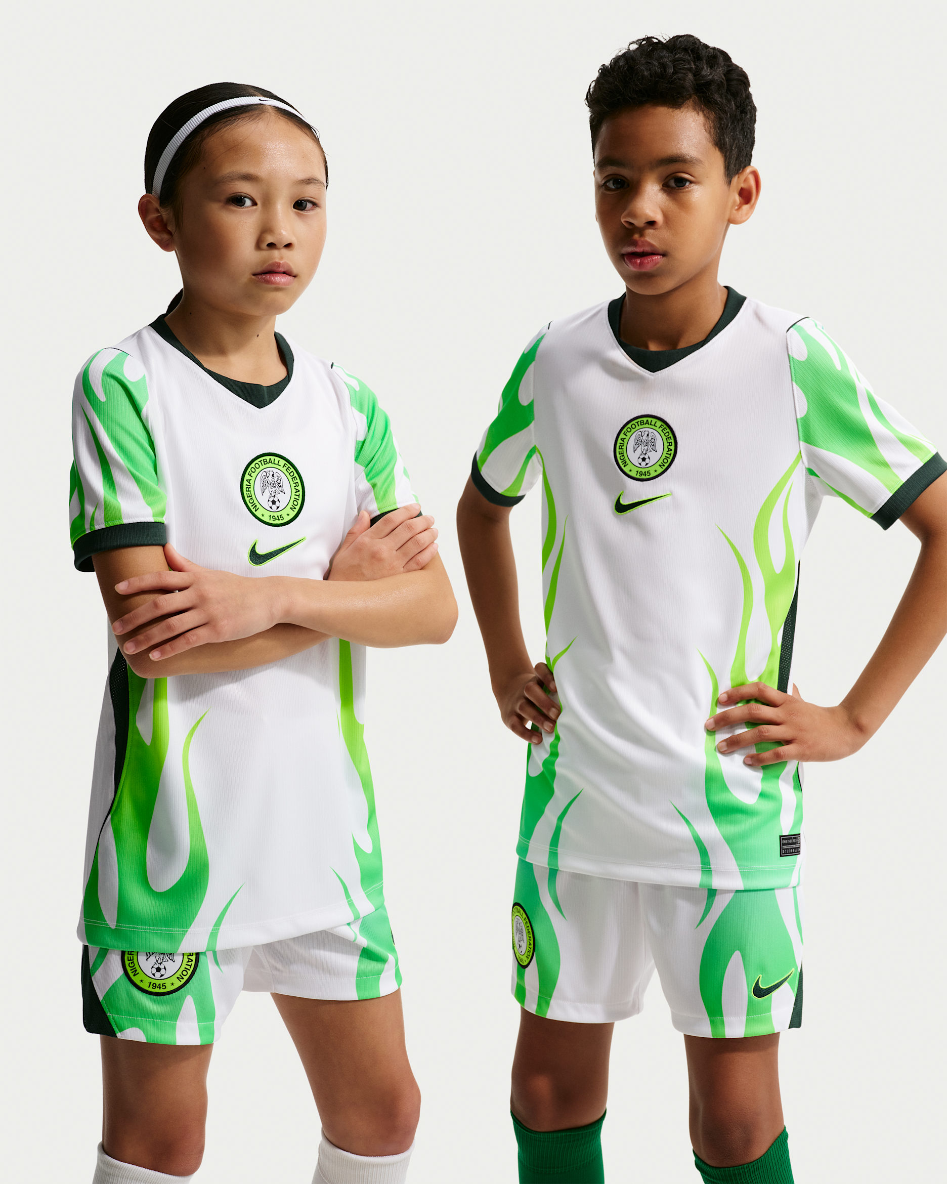 Nigeria 2026 Stadium Away — White/Green Glow/Black