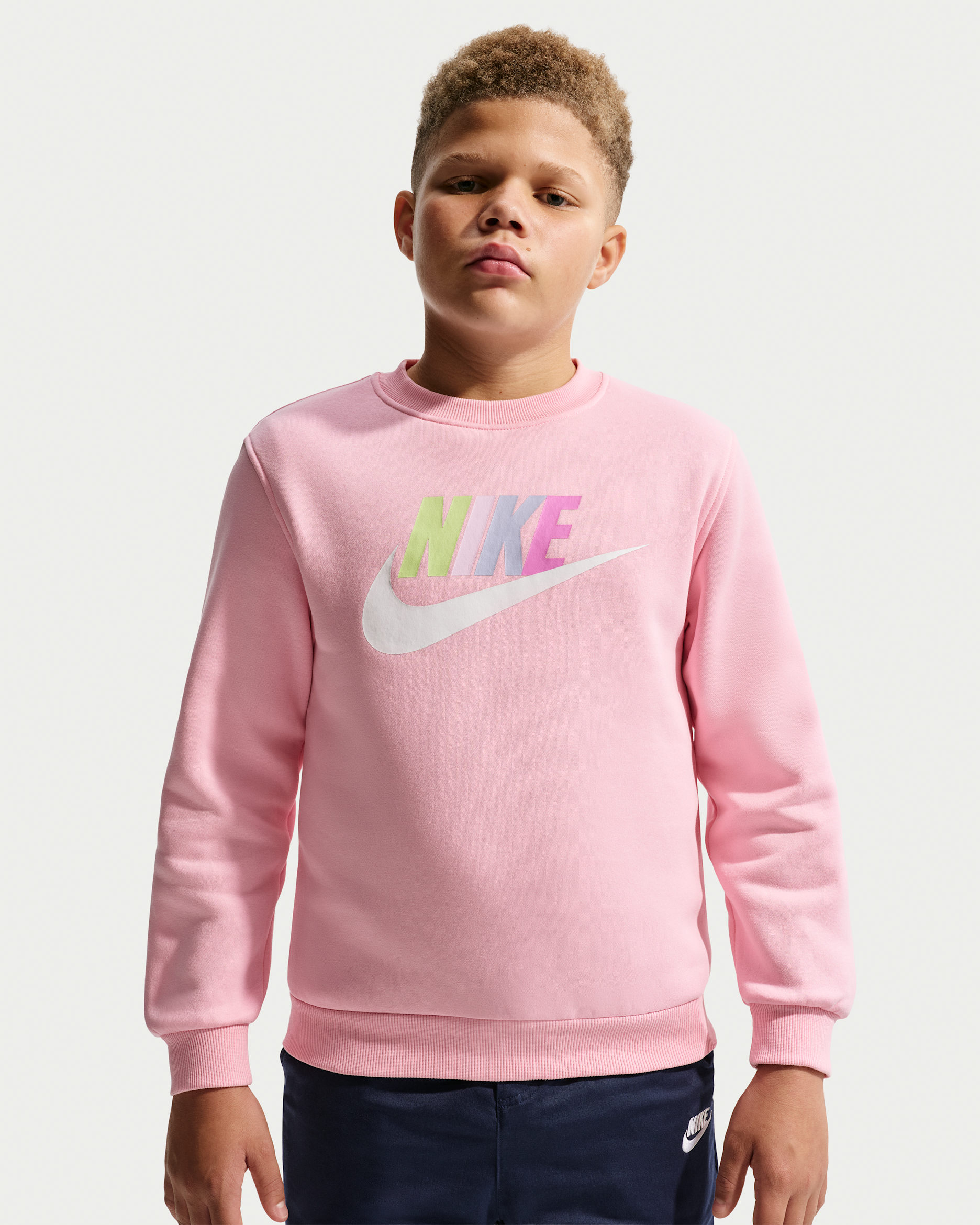 Nike Sportswear Club Fleece — Medium Soft Pink/Light Liquid Lime