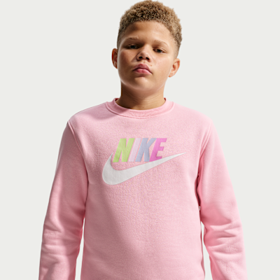 Nike Sportswear Club Fleece — Medium Soft Pink/Light Liquid Lime