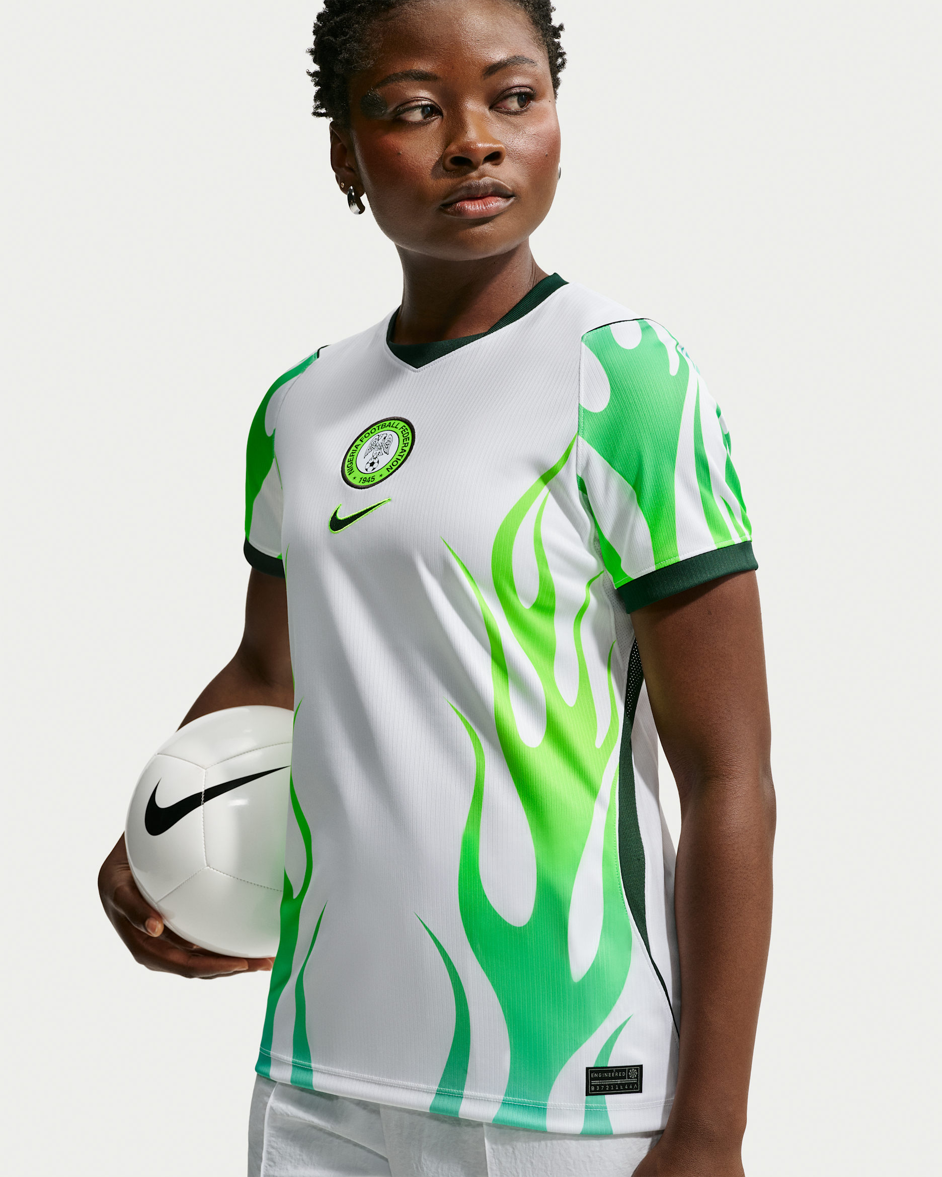 Nigeria 2026 Stadium Away — White/Green Glow/Black
