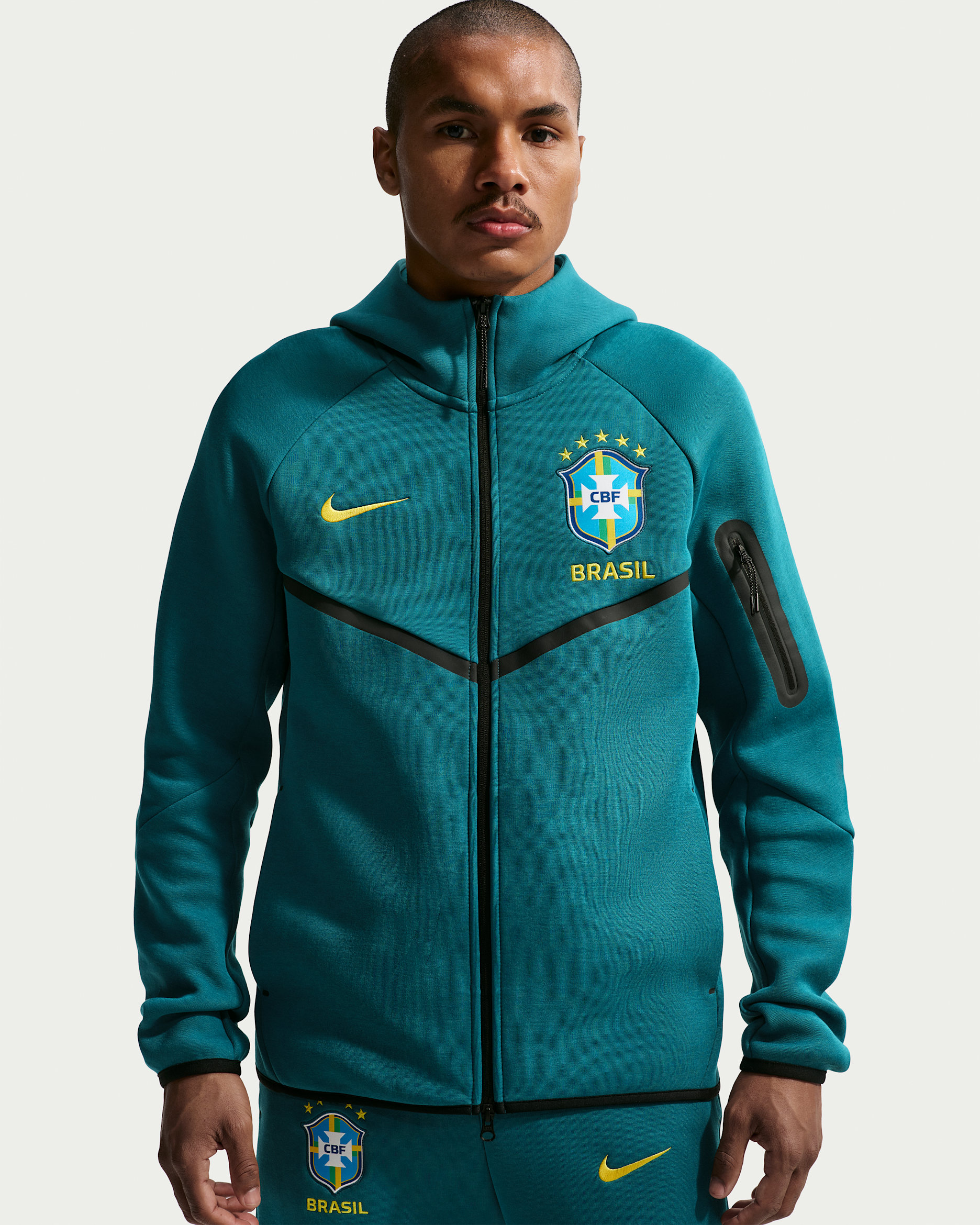 Brazil Tech Fleece Windrunner — Geode Teal/Midwest Gold