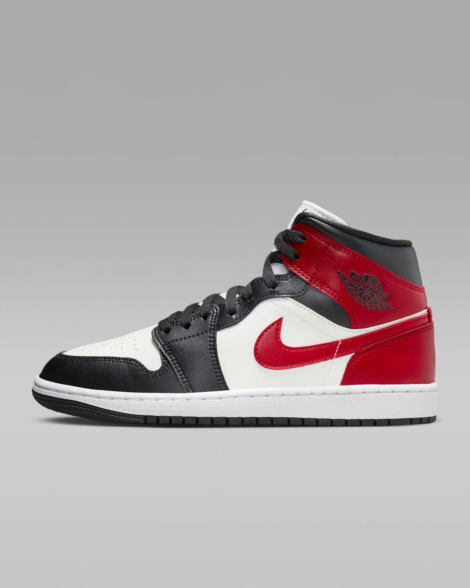 Air Jordan 1 Mid — Sail/Off-Noir/White/Gym Red