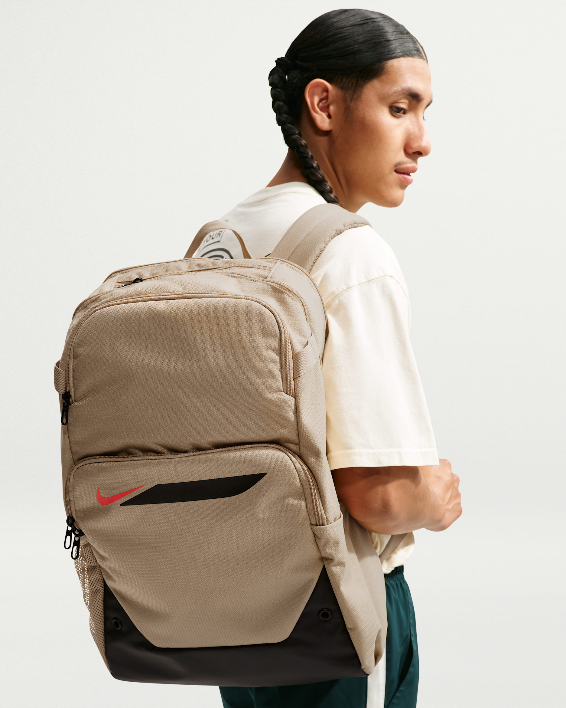 Nike Academy — Linen/Black/Bright Crimson