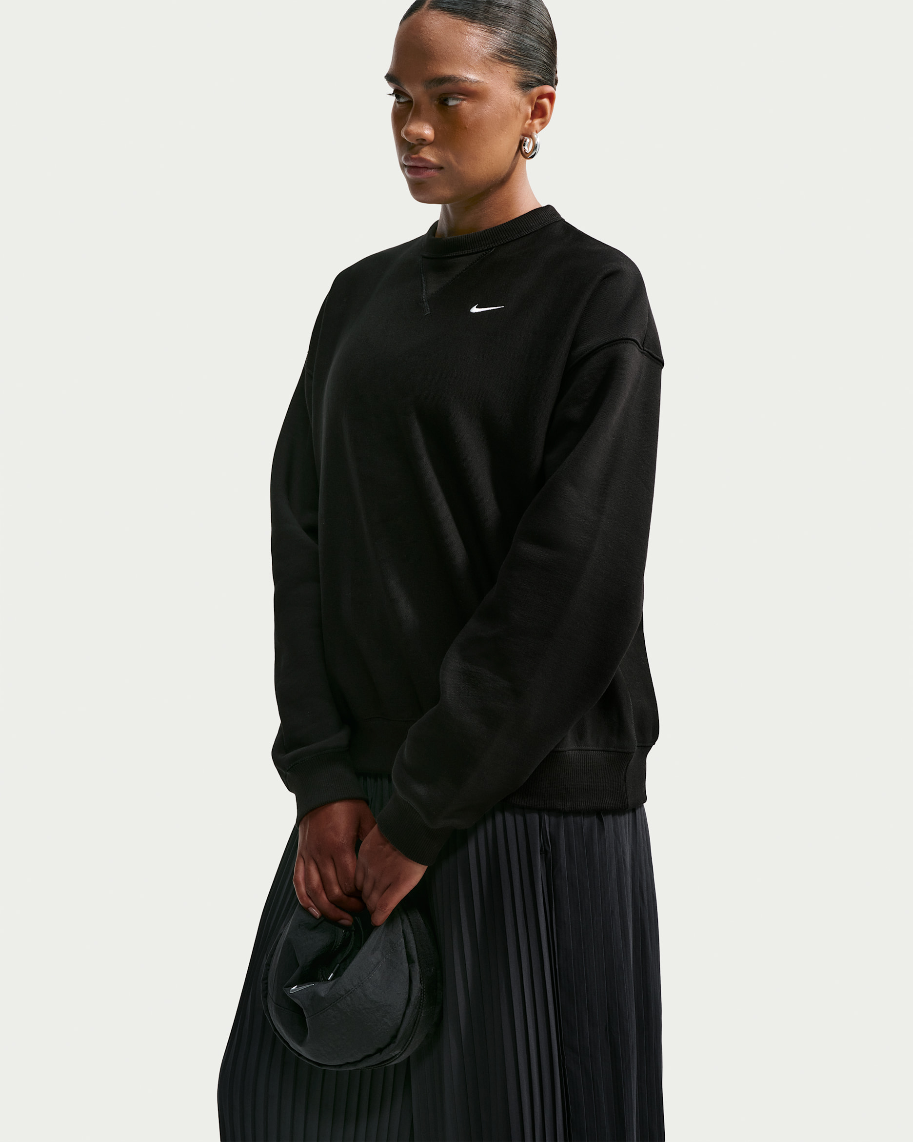 Nike Studio Fleece Heavyweight — Total Black/Sail