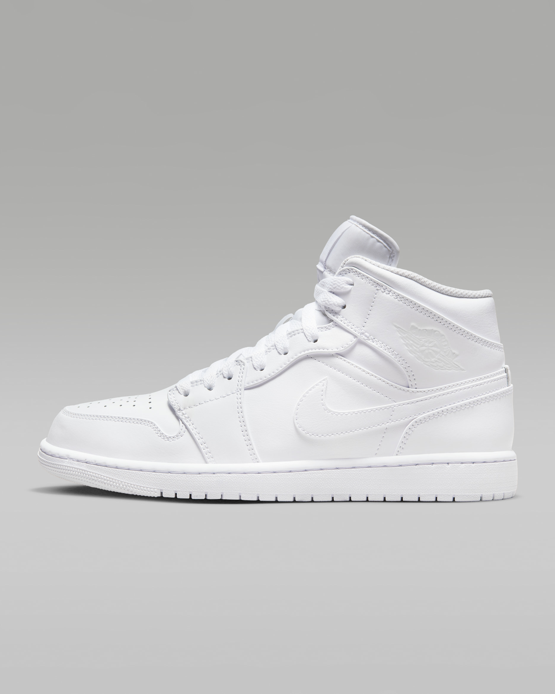 Air Jordan 1 Mid — White/White/White