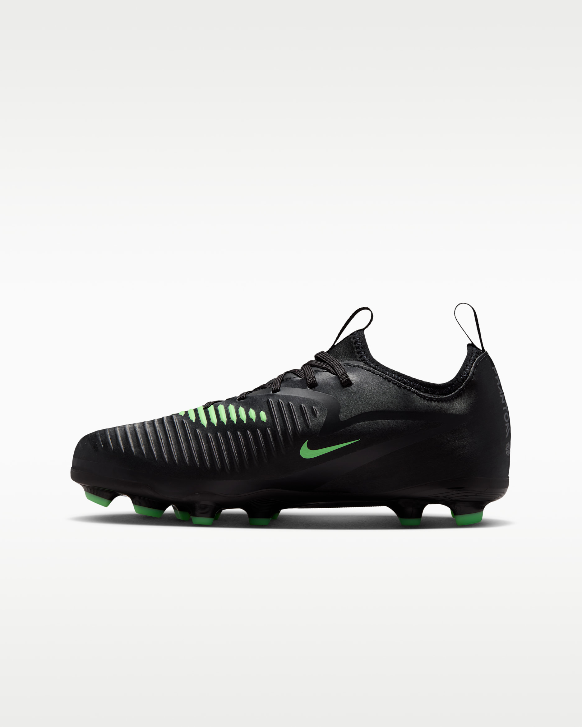 Nike Jr. Phantom 6 Low Academy — Black/Black/Illusion Green