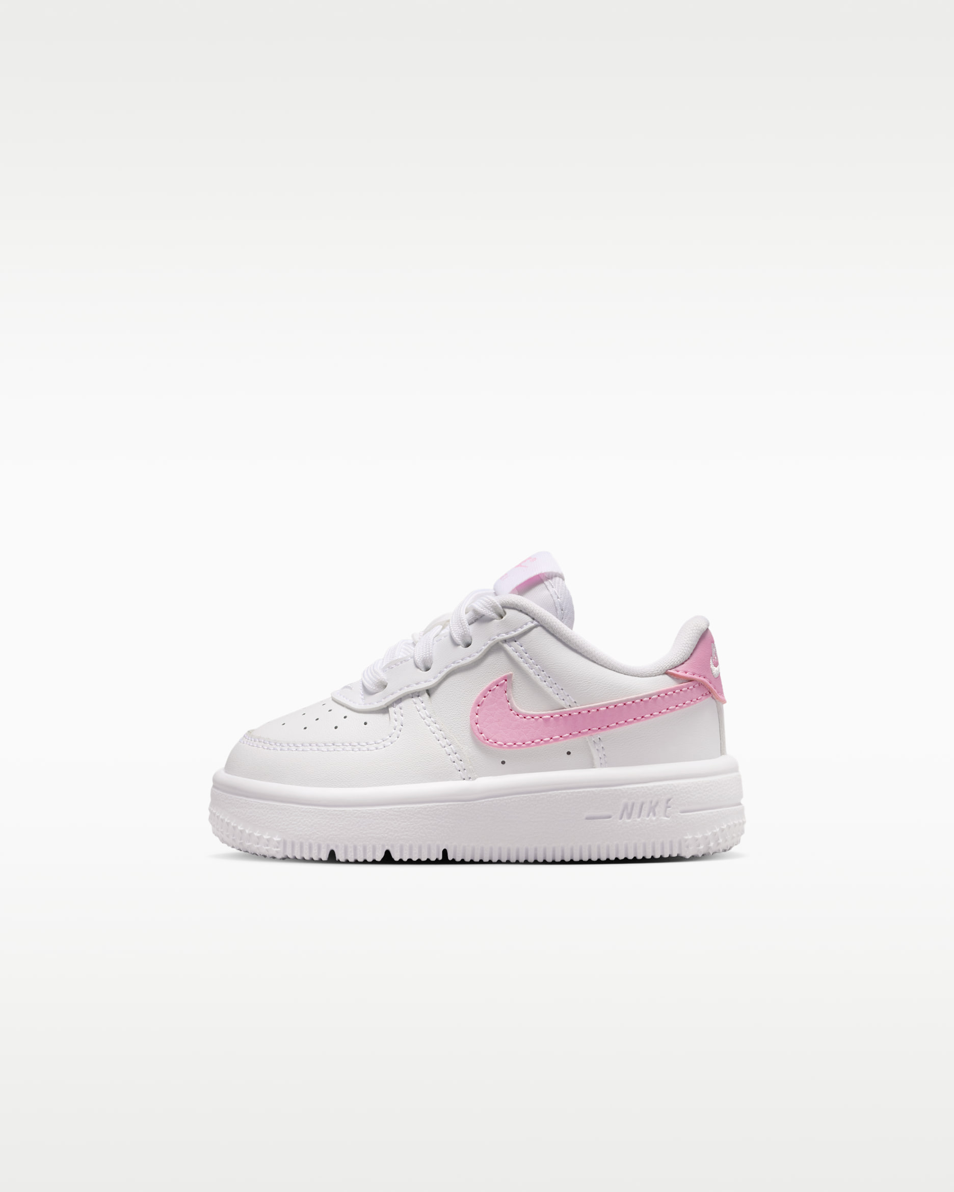 Nike Force 1 Low — White/White/Pink Rise