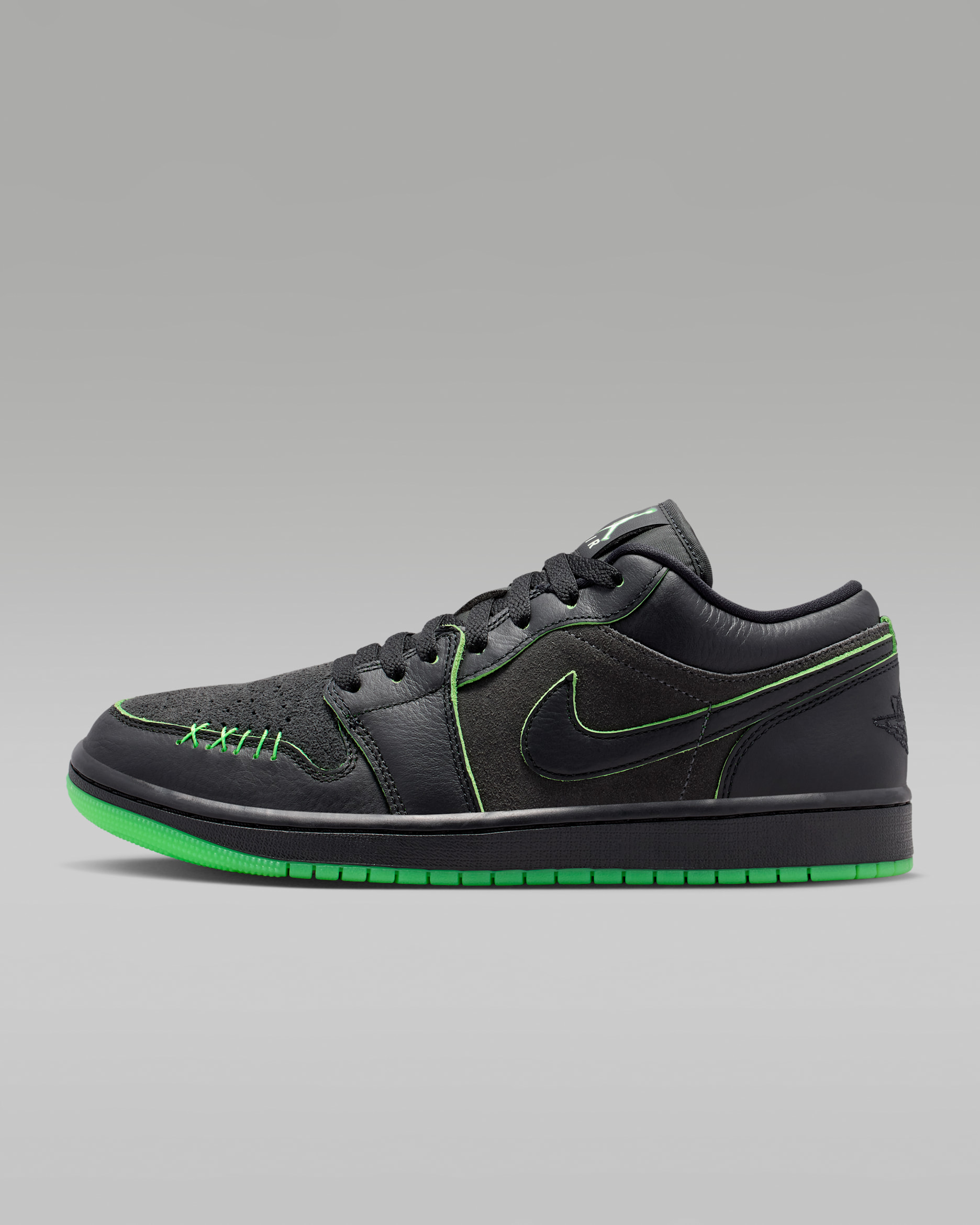 Air Jordan 1 Low SE — Black/Scream Green/Dark Smoke Grey/Black