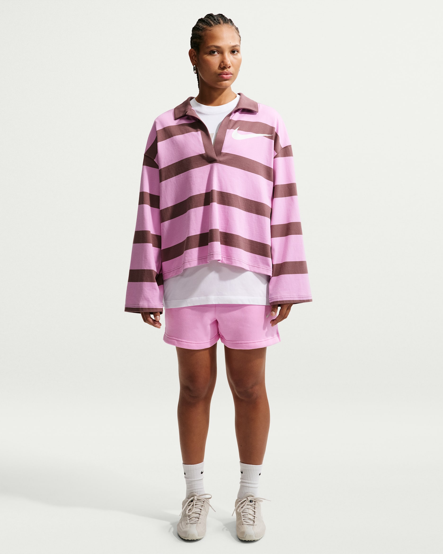Nike Studio Fleece Medium Weight — Pink Rise/Sail