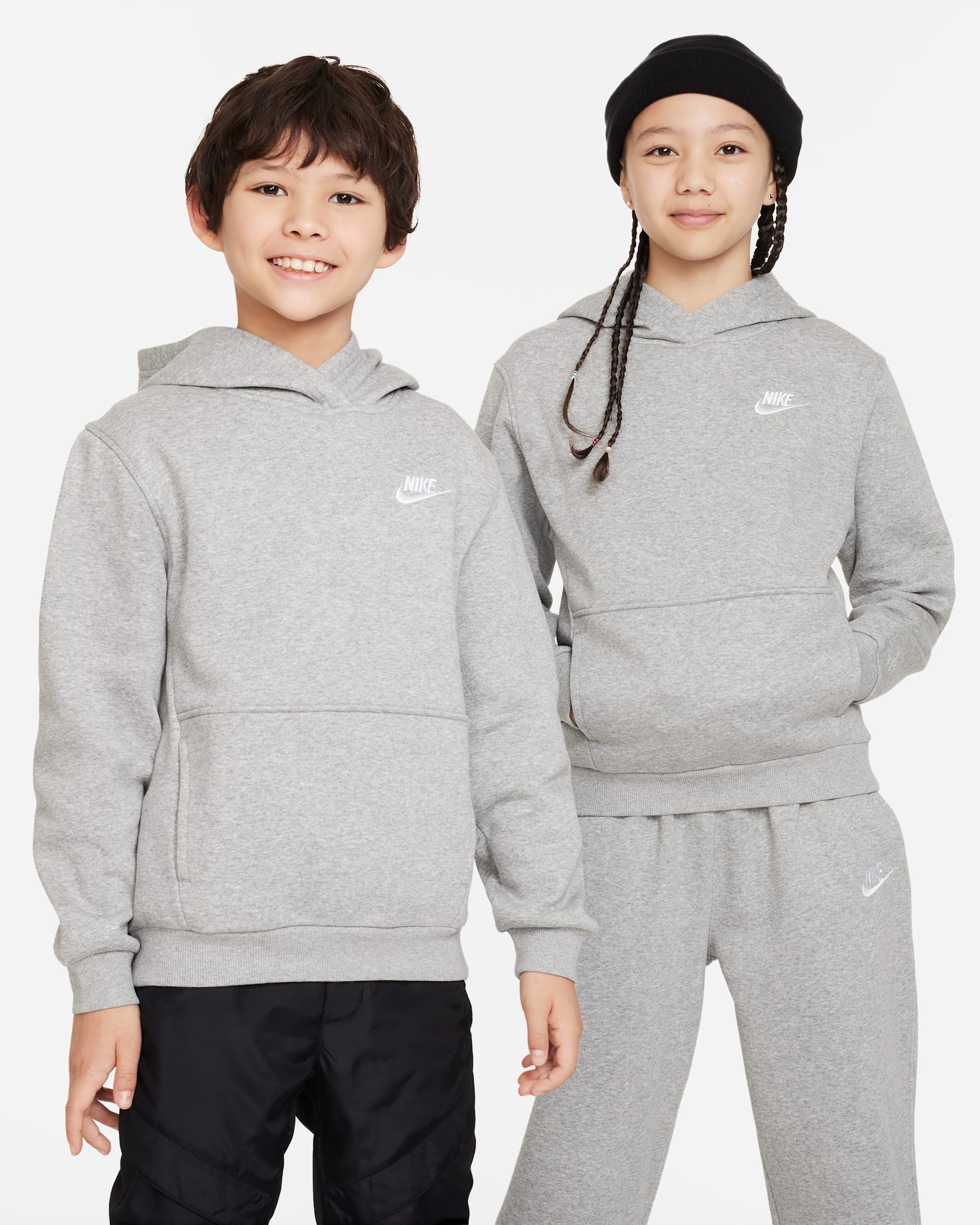 Nike Sportswear Club Fleece — Dark Grey Heather/White