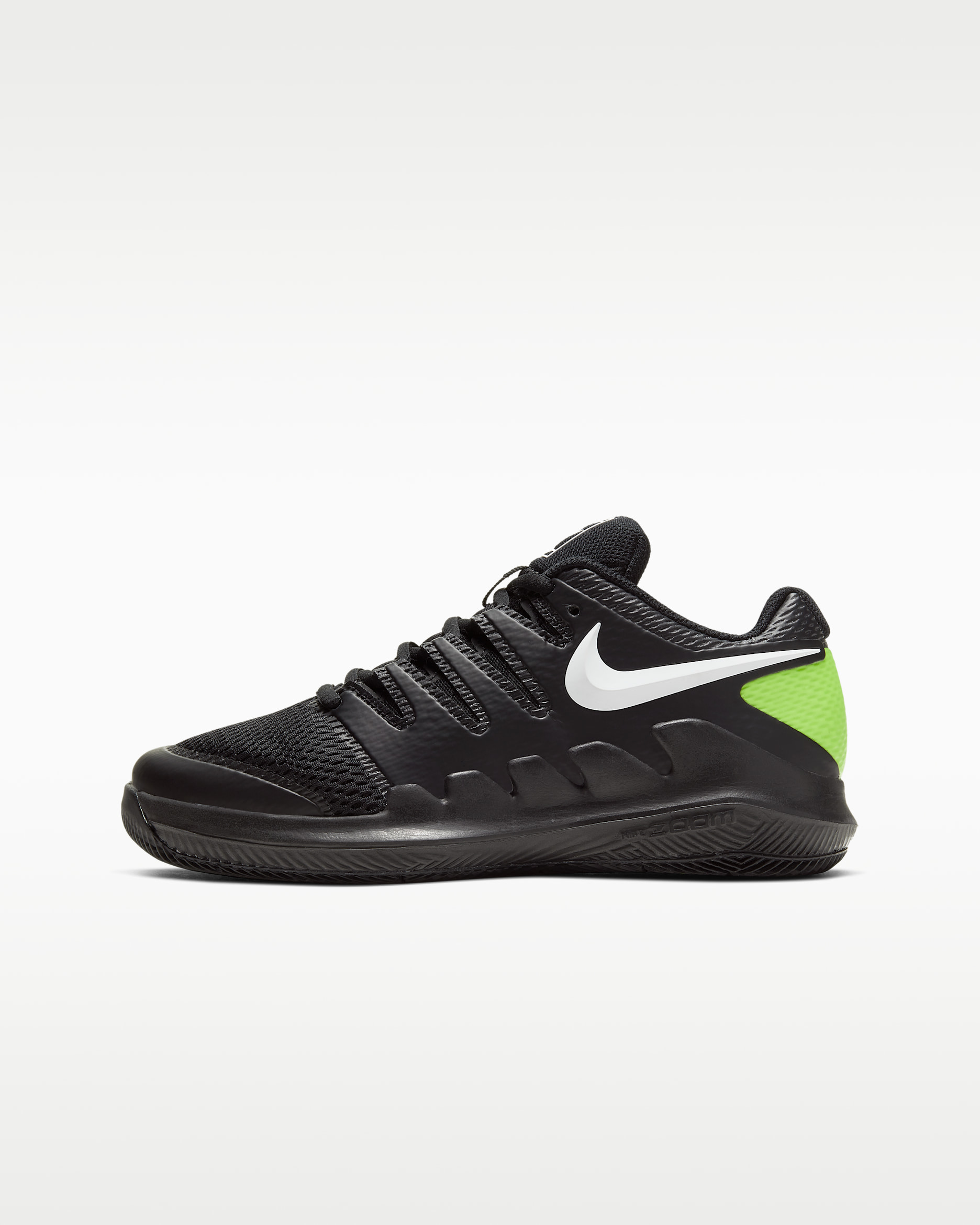 NikeCourt Jr. Vapor X — Black/Volt/White