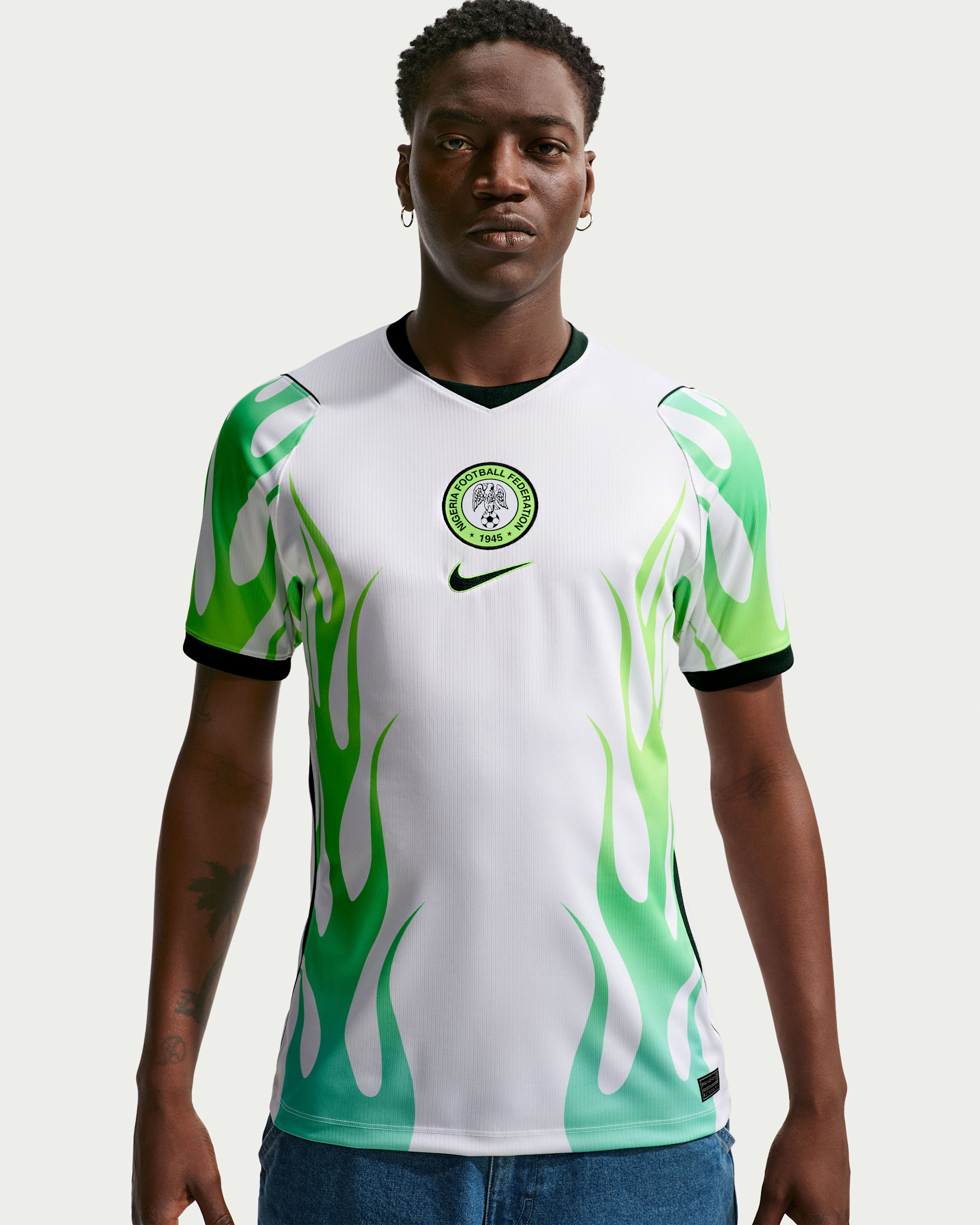 Nigeria 2026 Stadium Away — White/Green Glow/Black