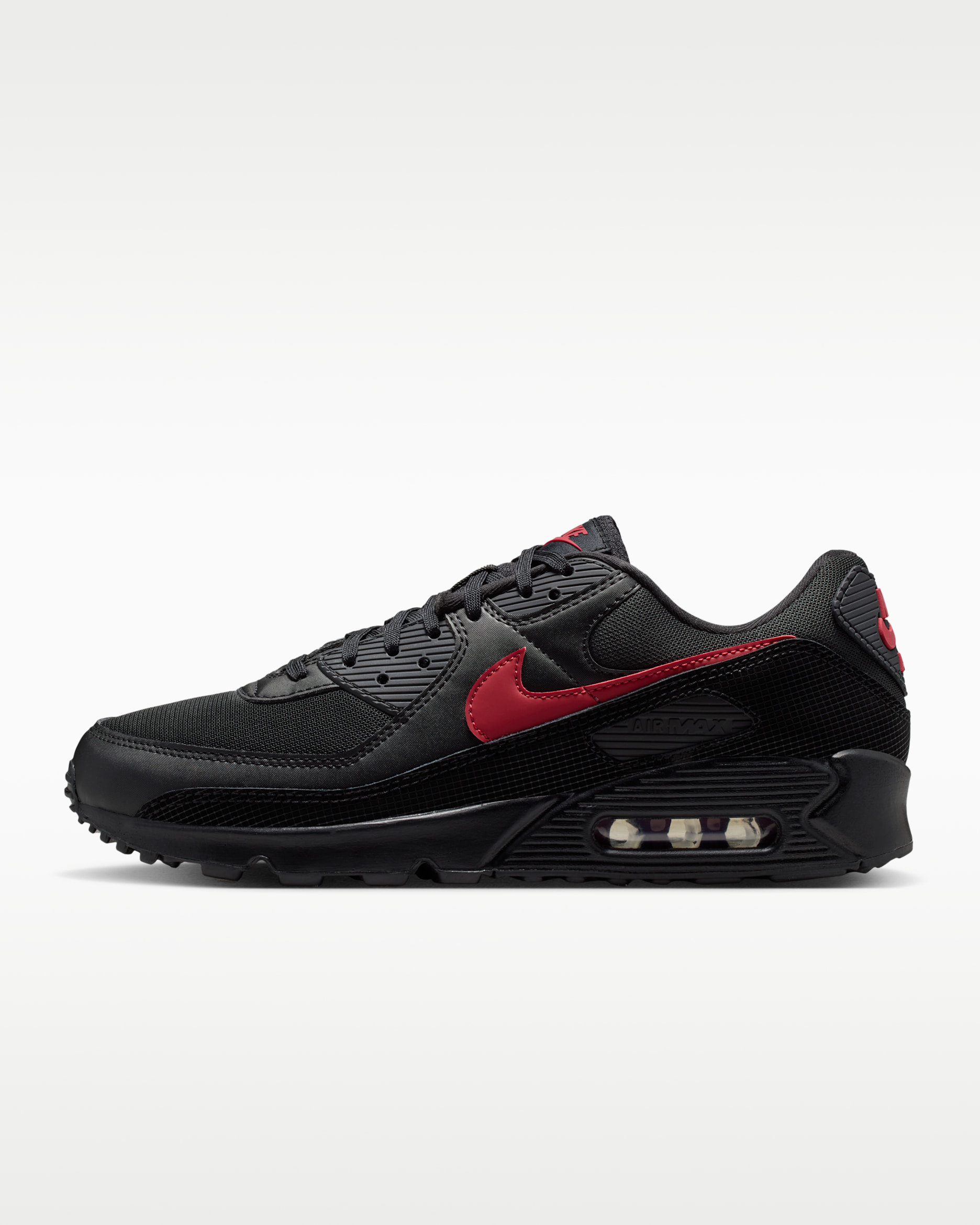 Nike Air Max 90 — Black/Black/Tough Red
