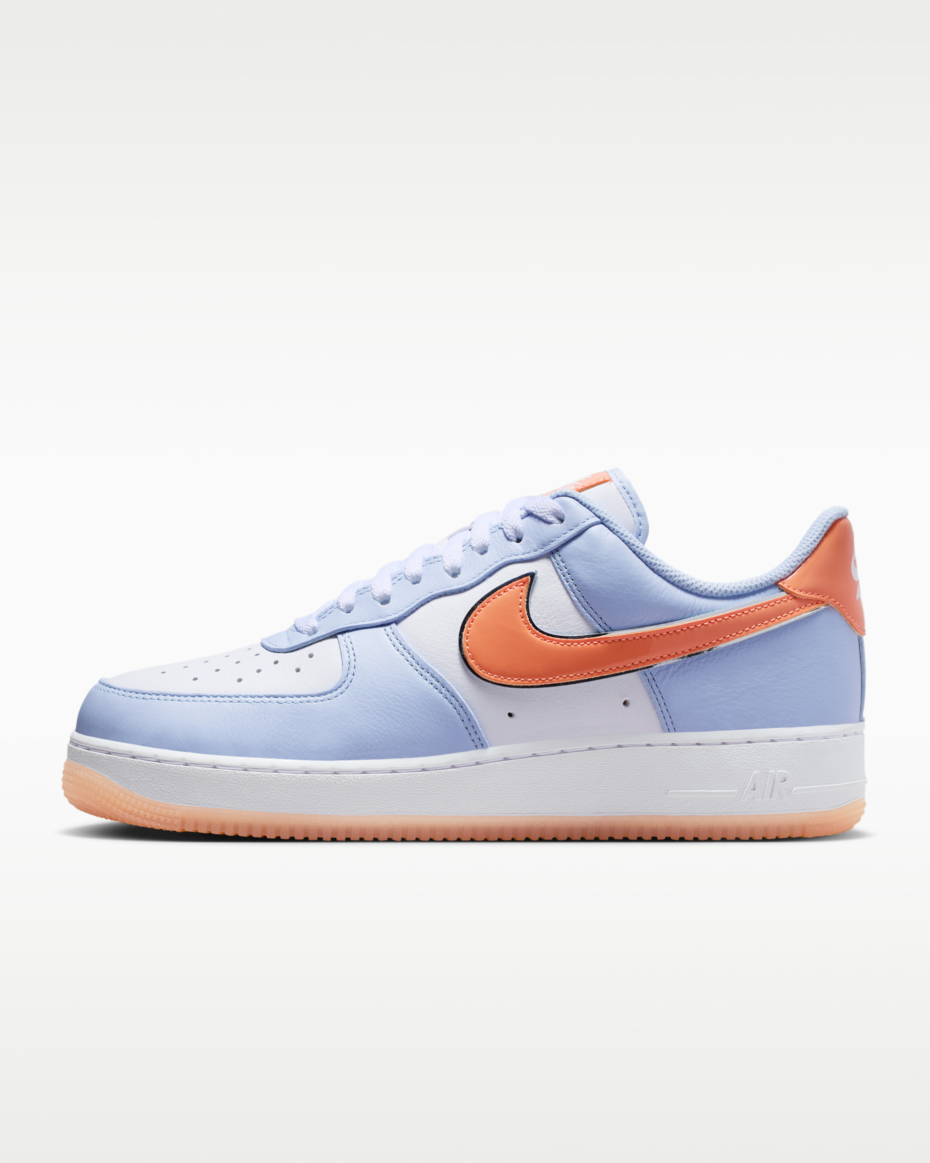 Nike Air Force 1 '07 — Hydrogen Blue/White/Orange Frost/Metallic Silver