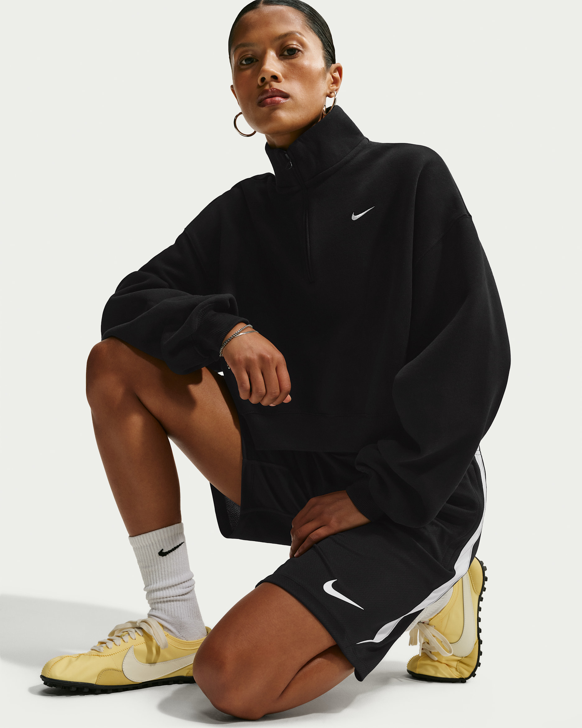 Nike Studio Fleece Medium Weight — Total Black/Sail