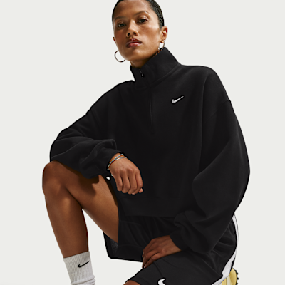 Nike Studio Fleece Medium Weight — Total Black/Sail
