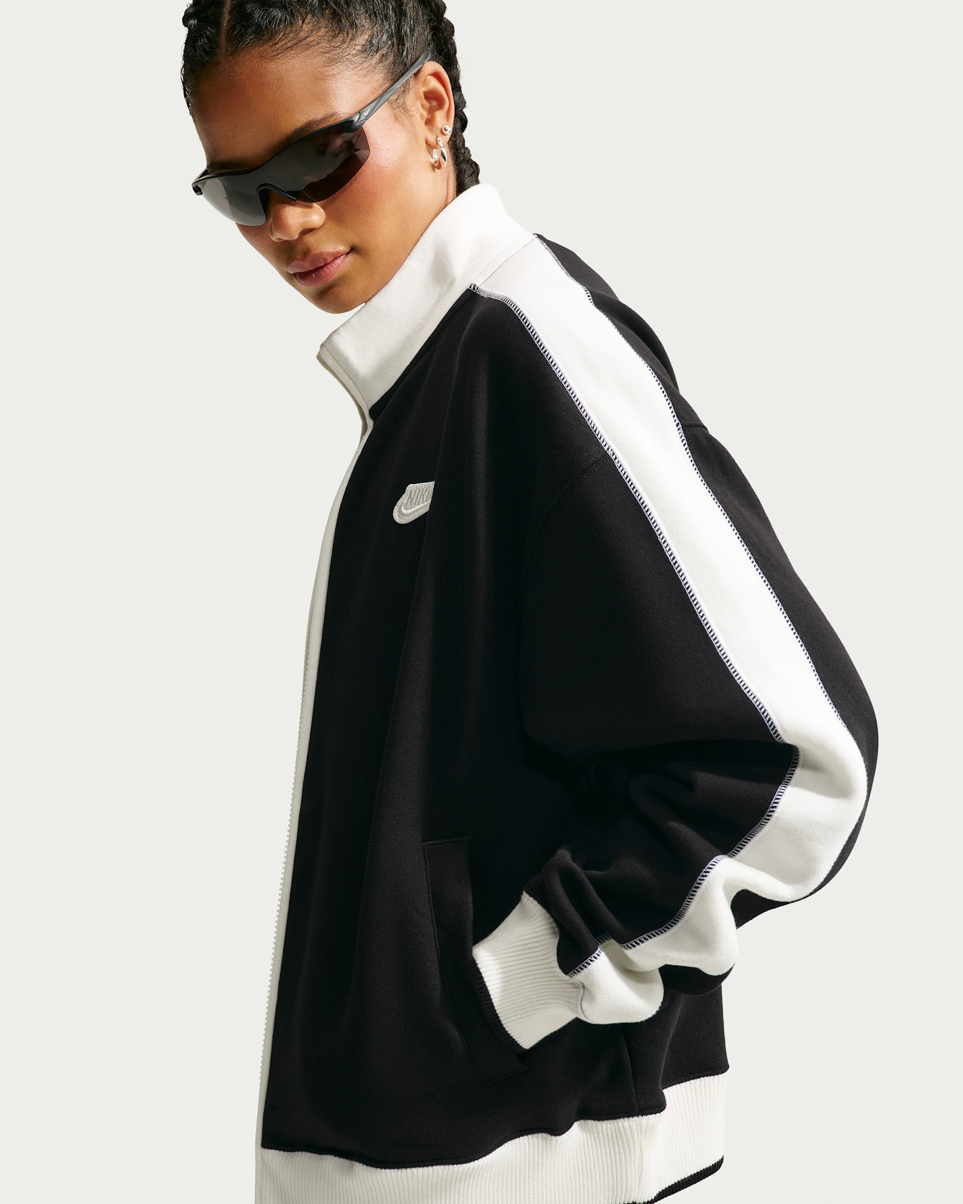 Nike Studio Fleece Medium Weight 'Nike Run Club' — Total Black/Sail/Total Black