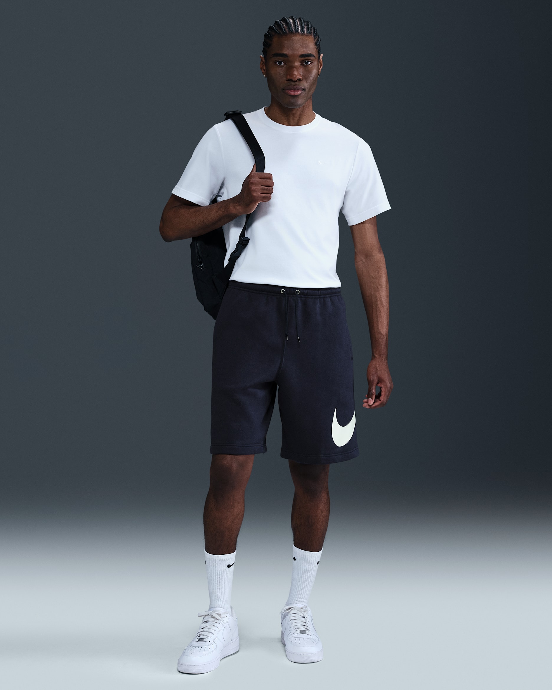 Nike Club — Obsidian/Obsidian/White