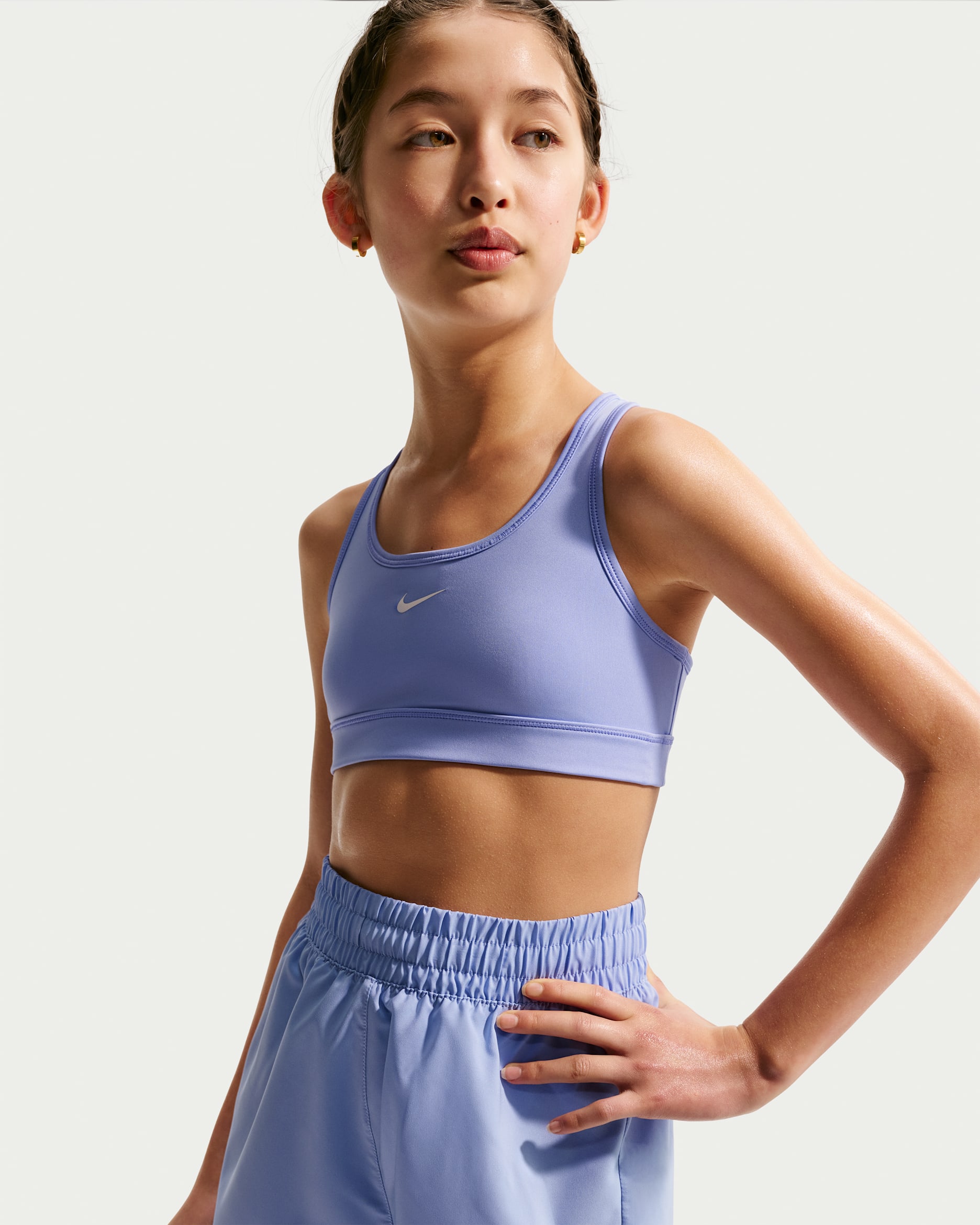 Nike Swoosh — Light Thistle/White