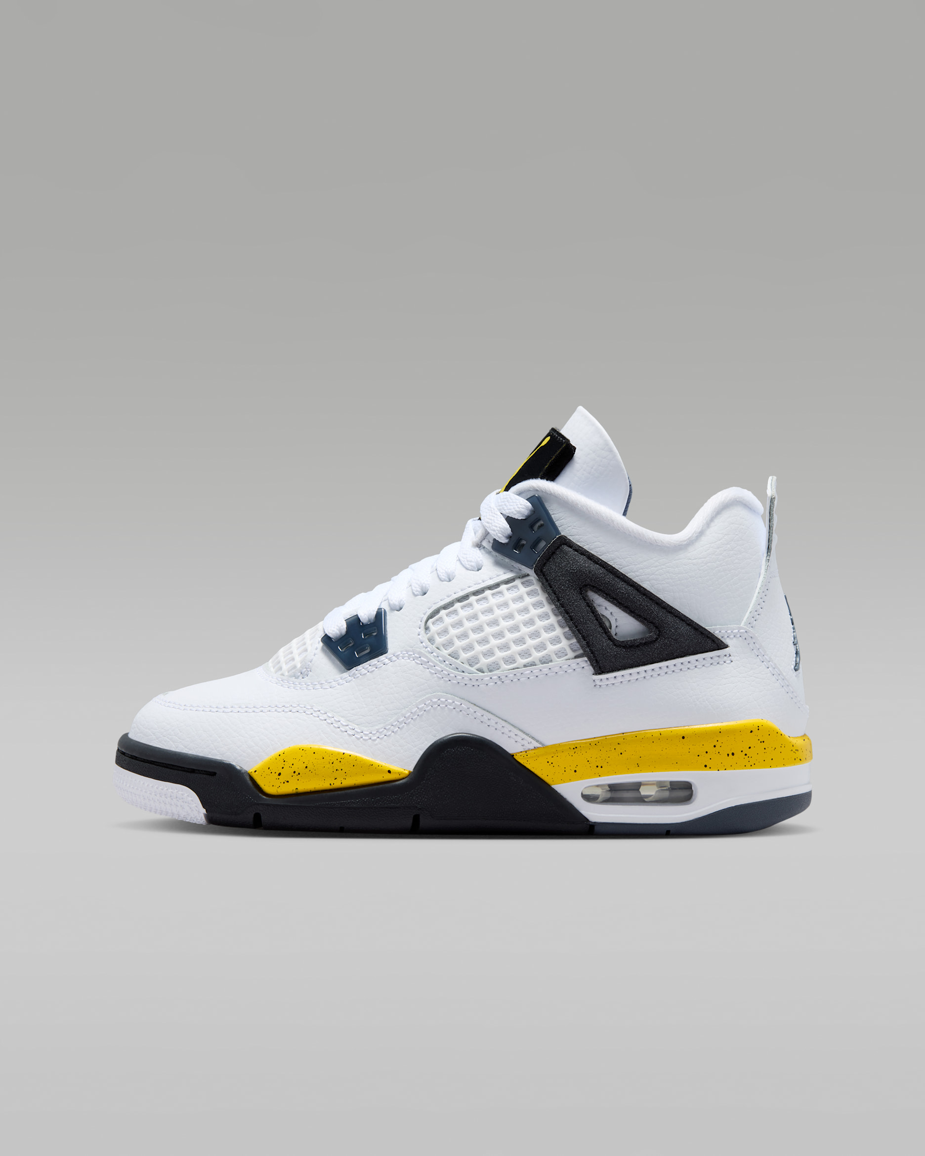 Air Jordan 4 Retro 'Tour Yellow' — White/Dark Blue Grey/Black/Tour Yellow