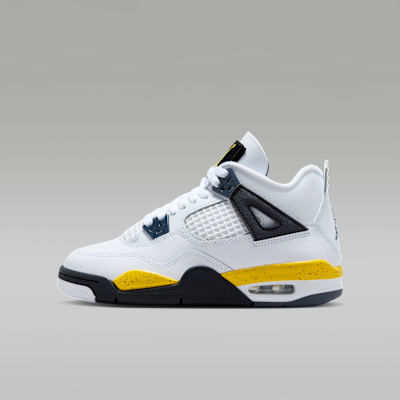 Air Jordan 4 Retro 'Tour Yellow' — White/Dark Blue Grey/Black/Tour Yellow