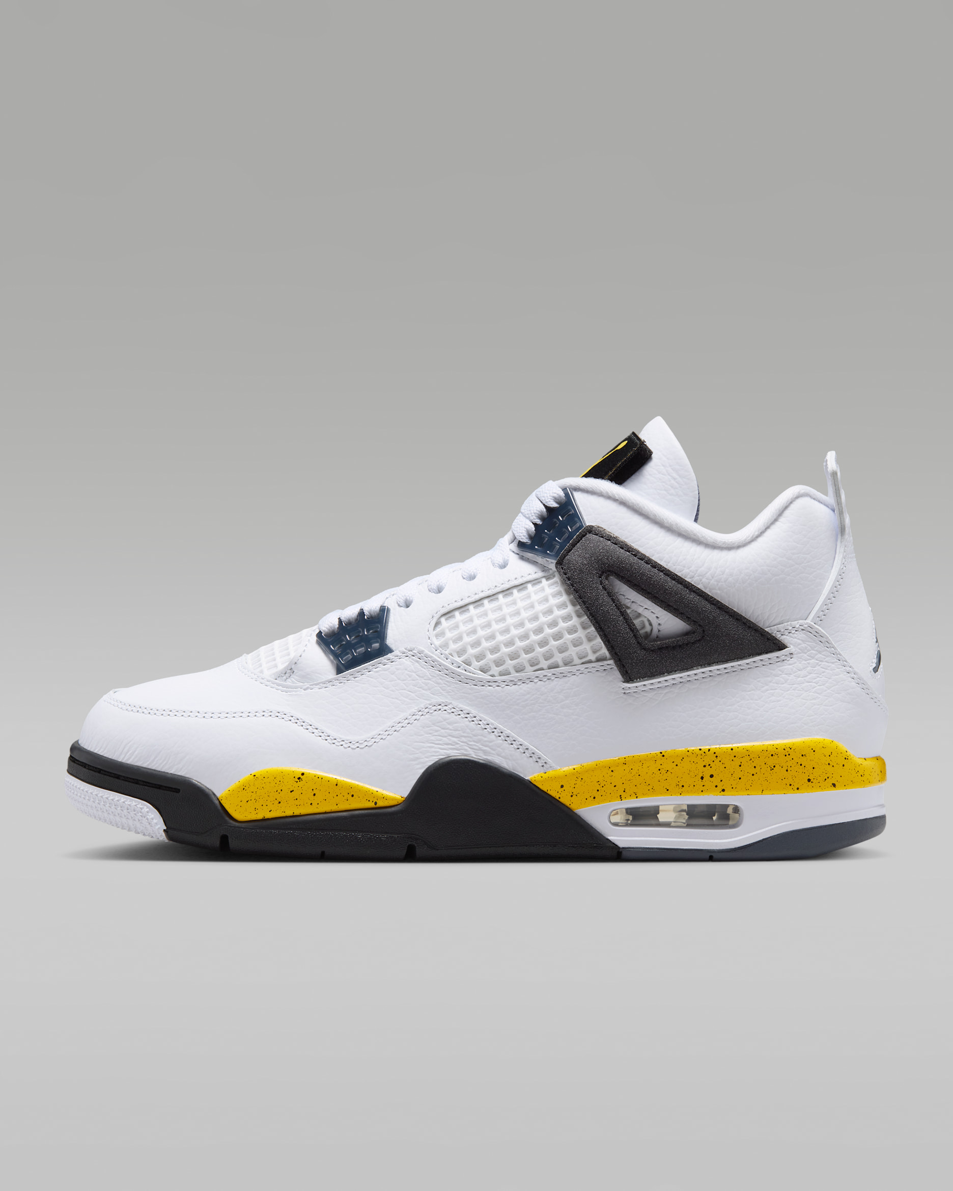 Air Jordan 4 Retro 'Tour Yellow' — White/Dark Blue Grey/Black/Tour Yellow