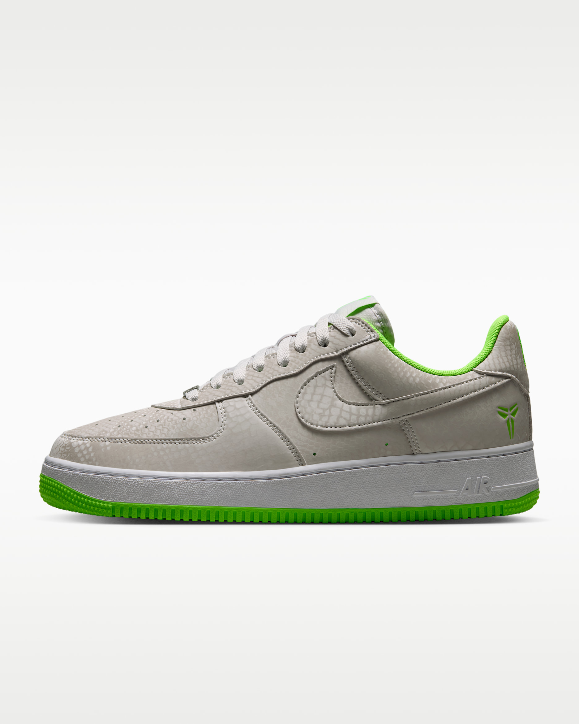Kobe Air Force 1 Low — Vast Grey/White/Electric Green