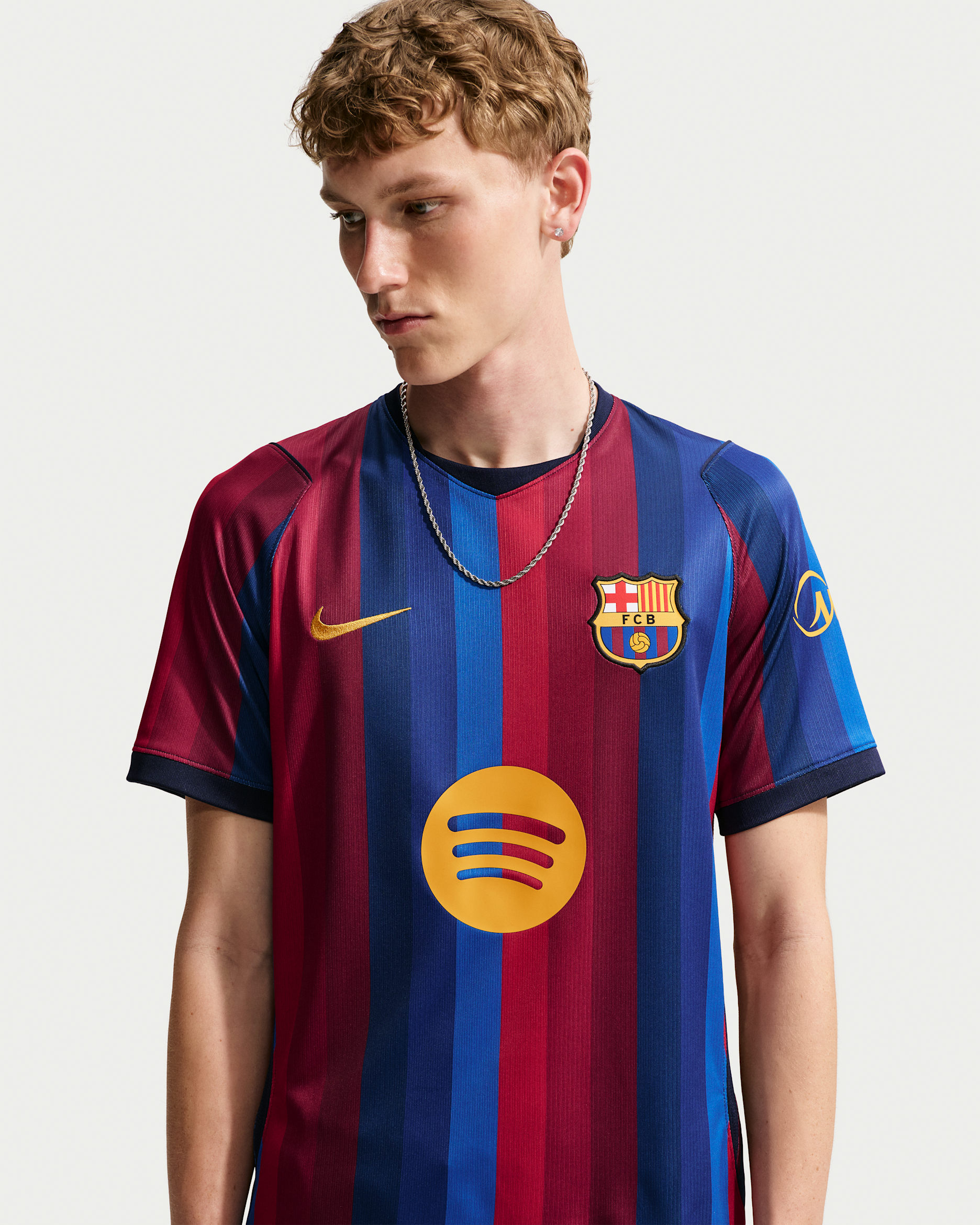 F.C. Barcelona 2026/27 Stadium Home — Deep Garnet/Blue Void/Blackened Blue/Mineral Yellow