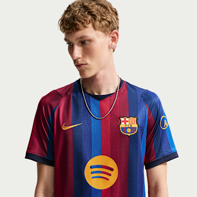 F.C. Barcelona 2026/27 Stadium Home — Deep Garnet/Blue Void/Blackened Blue/Mineral Yellow