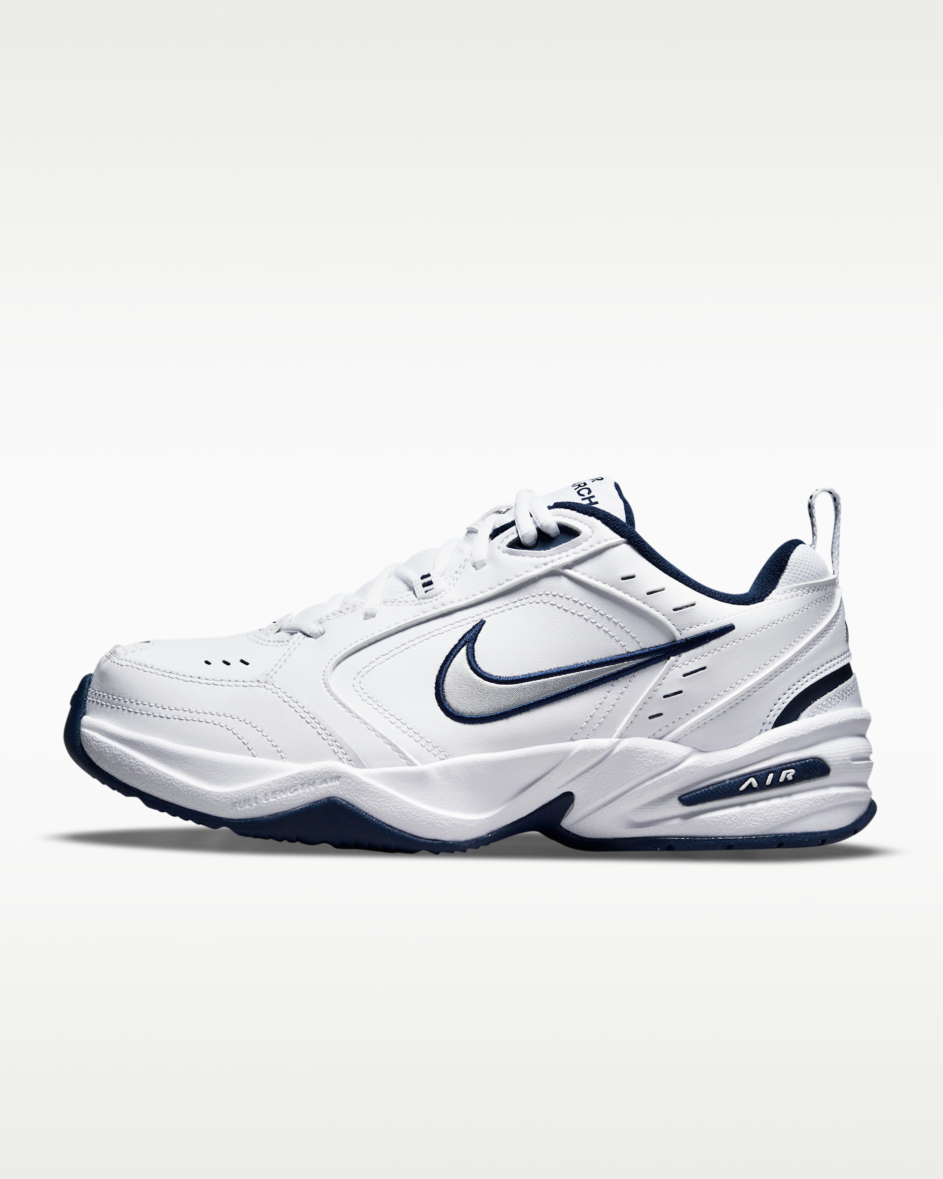Nike Air Monarch IV — White/Midnight Navy/White/Metallic Silver