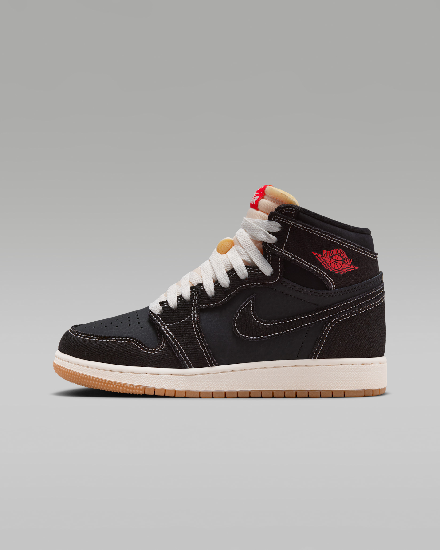 Air Jordan 1 Retro High OG — Black/Sail/Gum Medium Brown/University Red