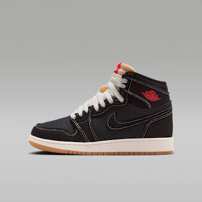 Air Jordan 1 Retro High OG — Black/Sail/Gum Medium Brown/University Red