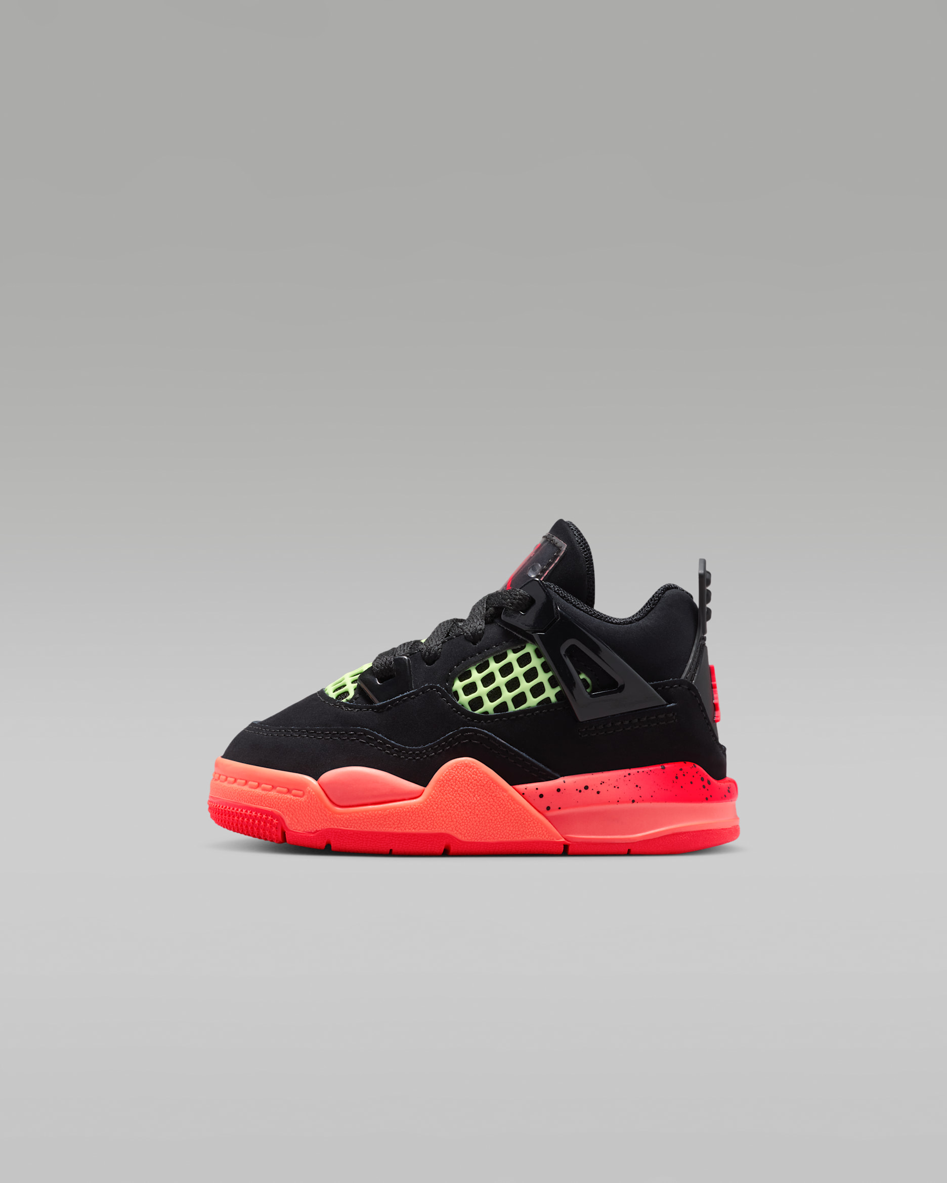 Jordan 4 Retro — Black/Bright Mango/Barely Volt/Infrared 23