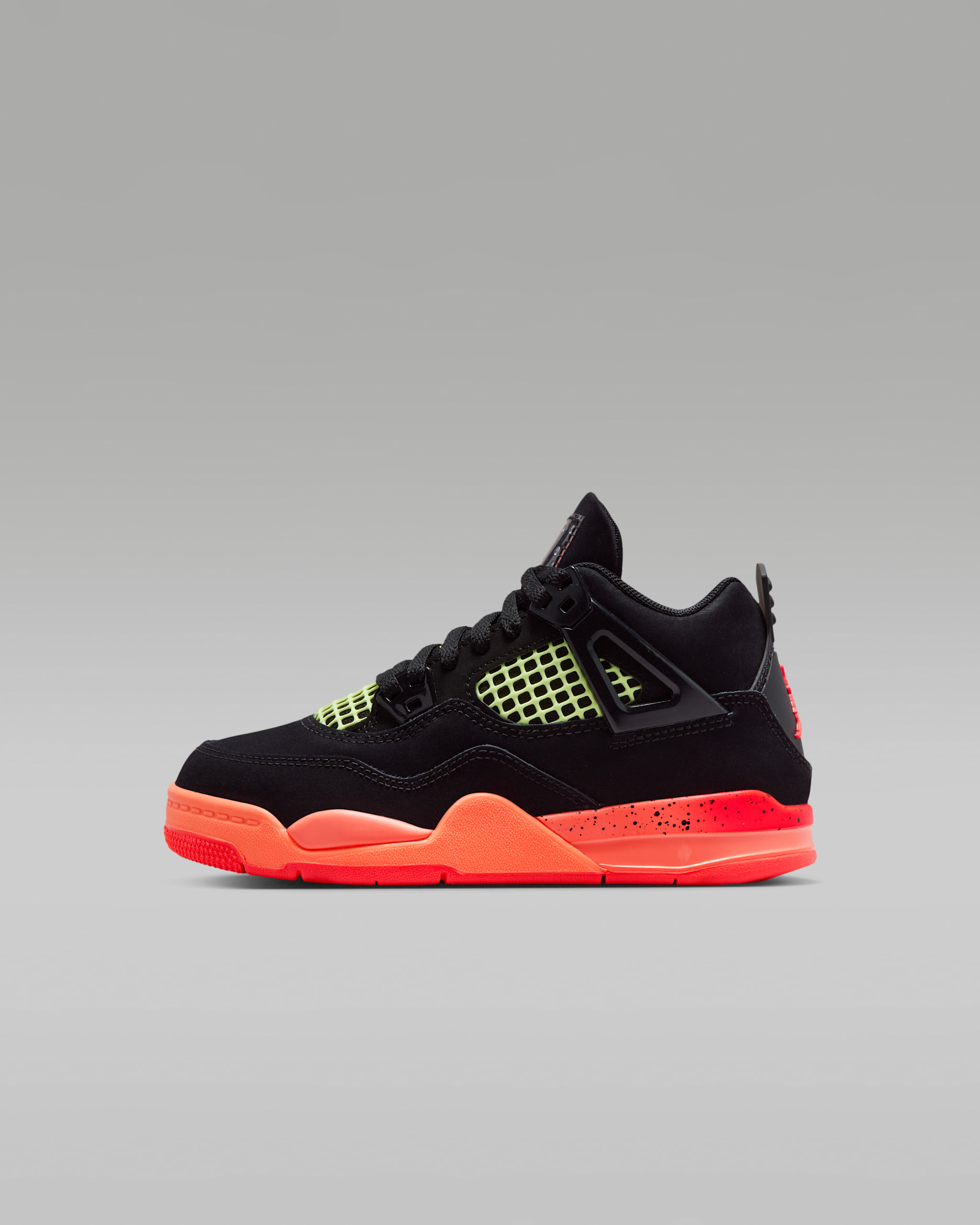 Jordan 4 Retro — Black/Bright Mango/Barely Volt/Infrared 23