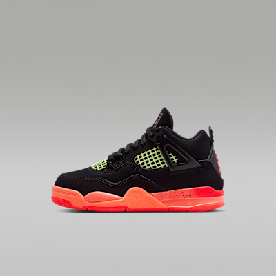 Jordan 4 Retro — Black/Bright Mango/Barely Volt/Infrared 23