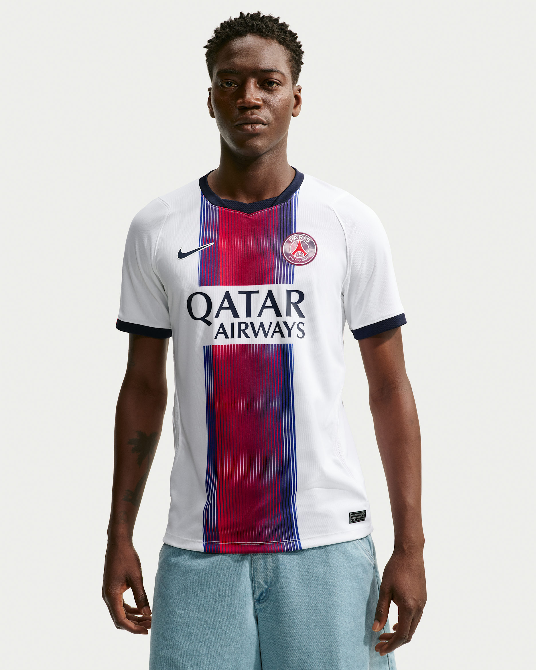 Paris Saint-Germain 2026/27 Stadium Away — White/College Navy/Global Red/College Navy