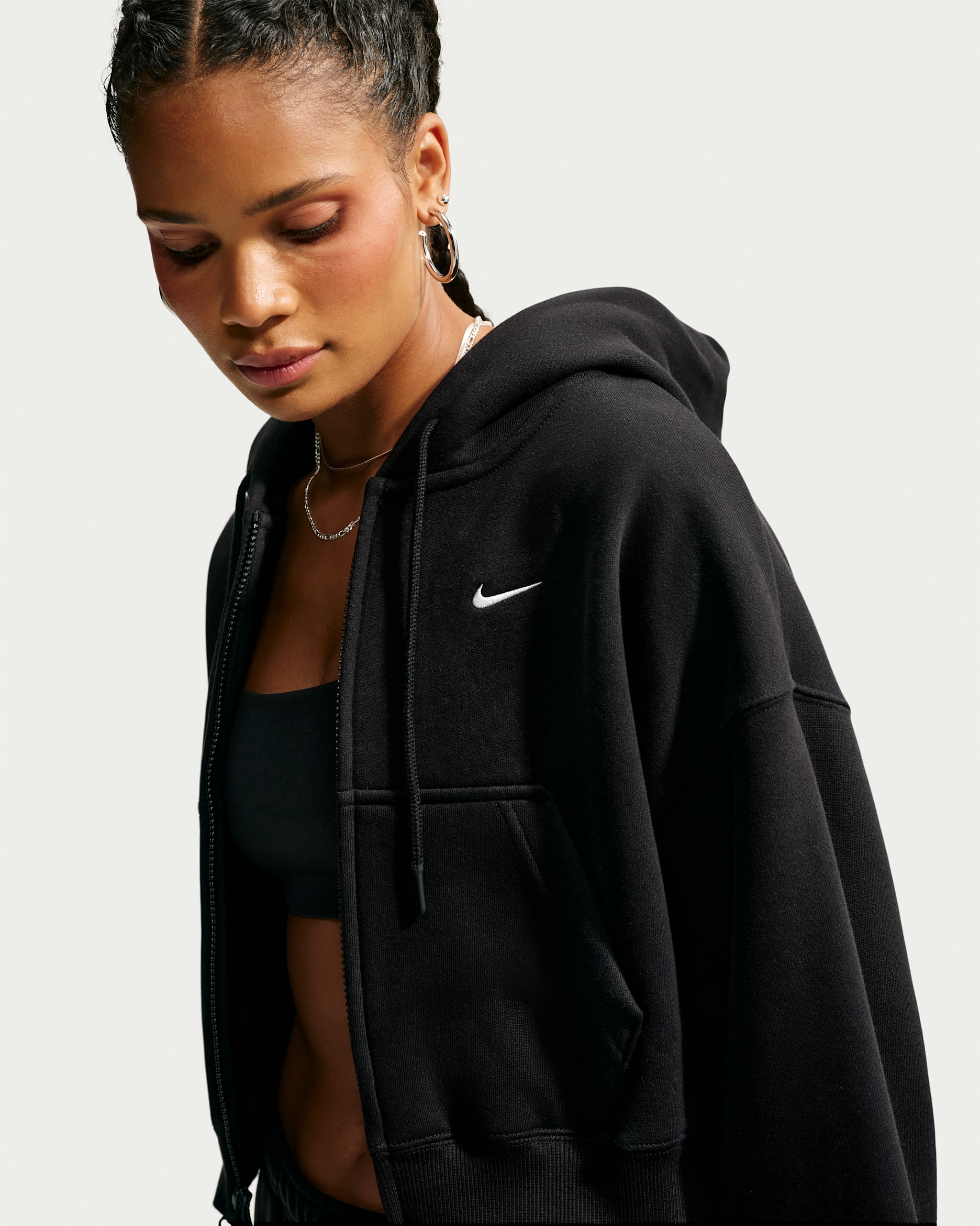 Nike Studio Fleece Medium Weight — Total Black/Sail