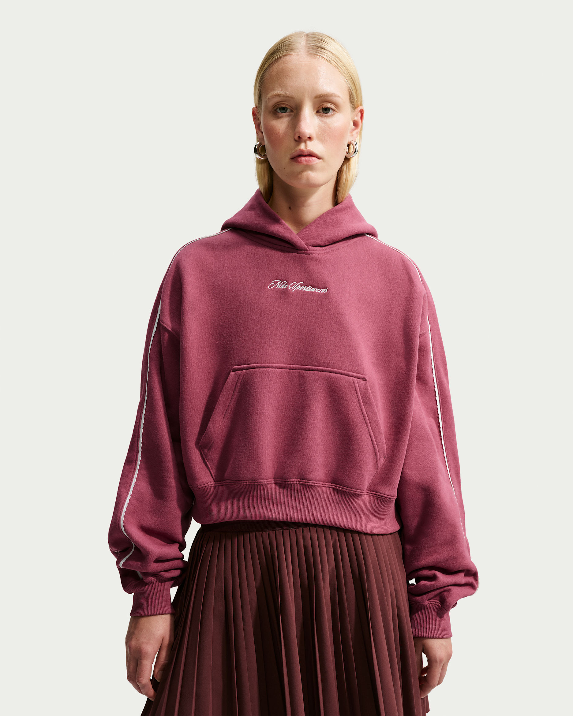 Nike Studio Fleece Medium Weight 'Graphic Pack' — Pink Smoke/Sail/Pink Smoke