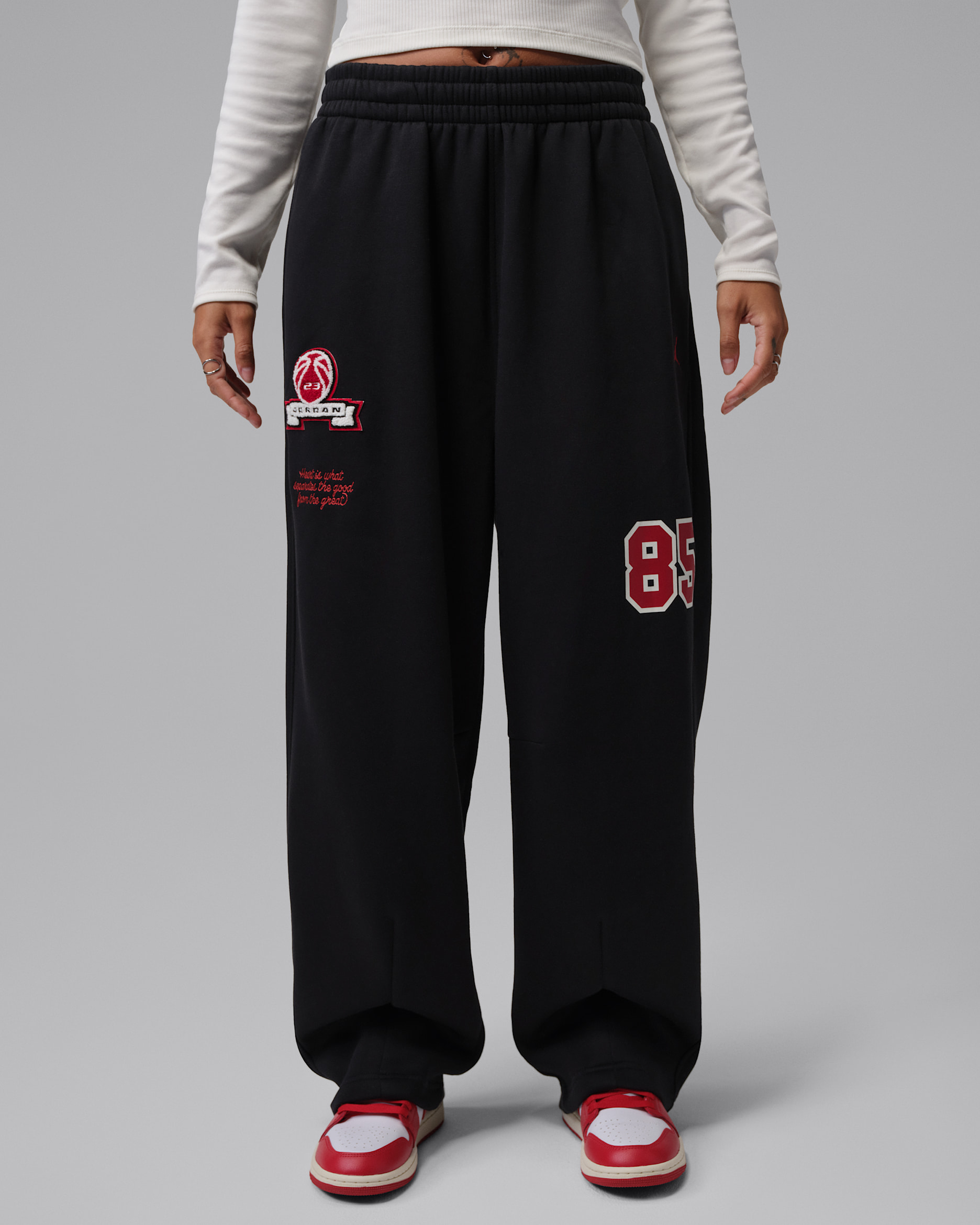 Jordan Brooklyn Fleece — Black/Gym Red