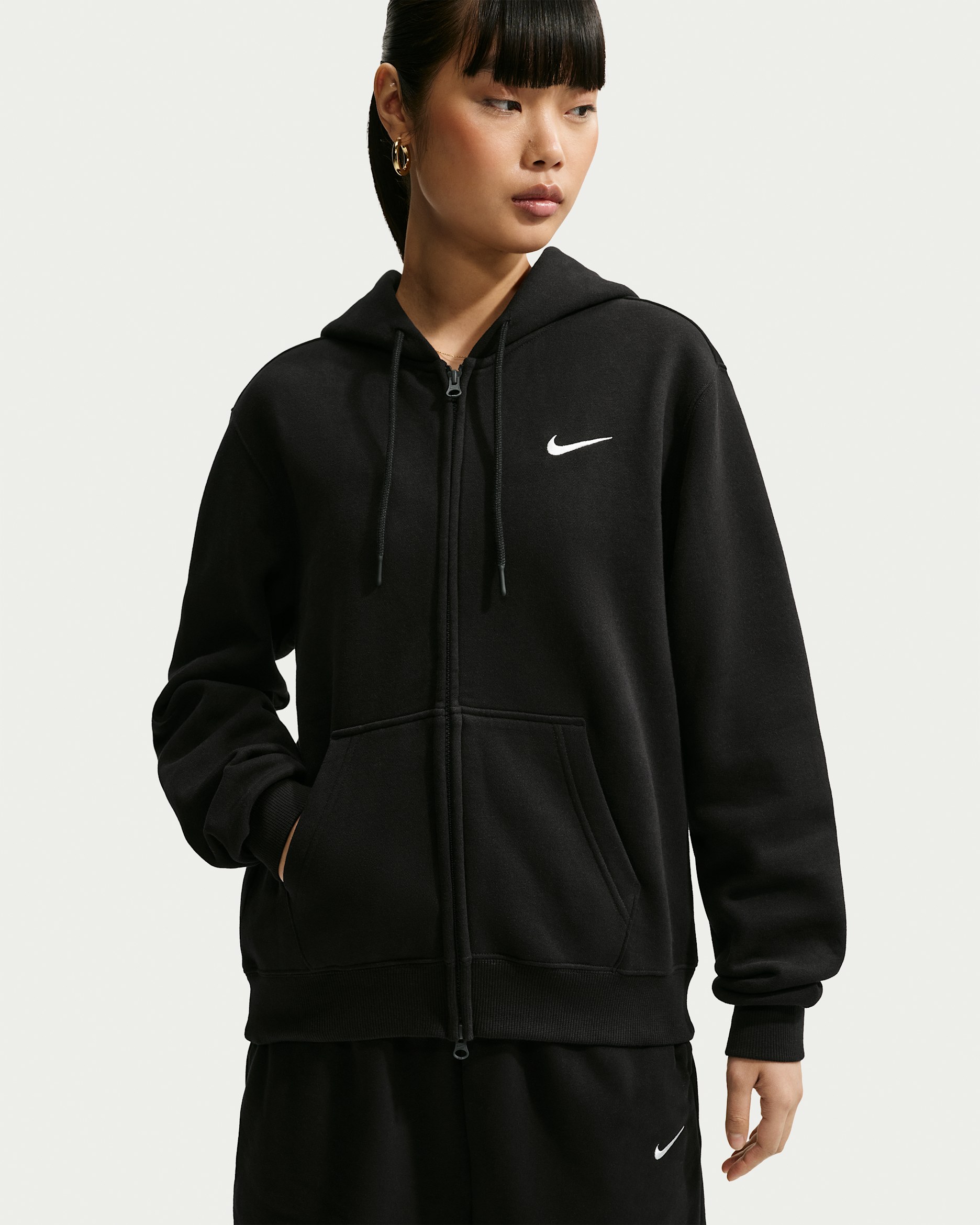 Nike Studio Fleece Medium Weight — Total Black/Sail