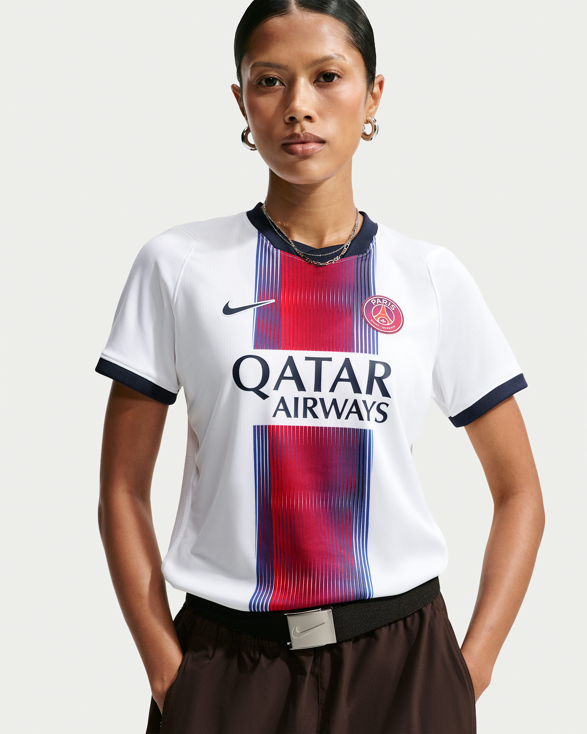 Paris Saint-Germain 2026/27 Stadium Away — White/College Navy/Global Red/College Navy